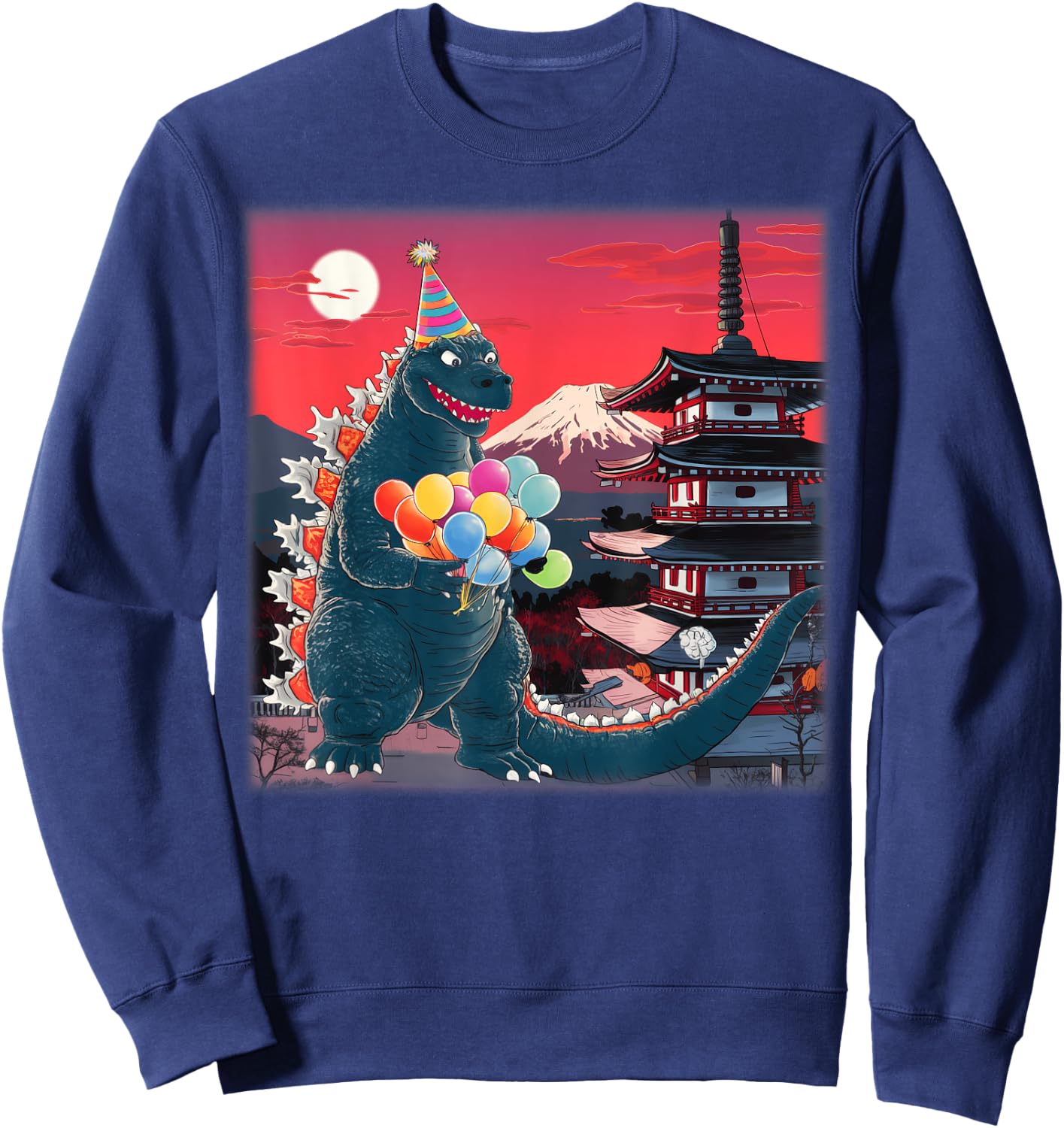 Kaiju Birthday Party Japan Monster Movie Bday Decorations Sweatshirt - Sweatshirt | Navy