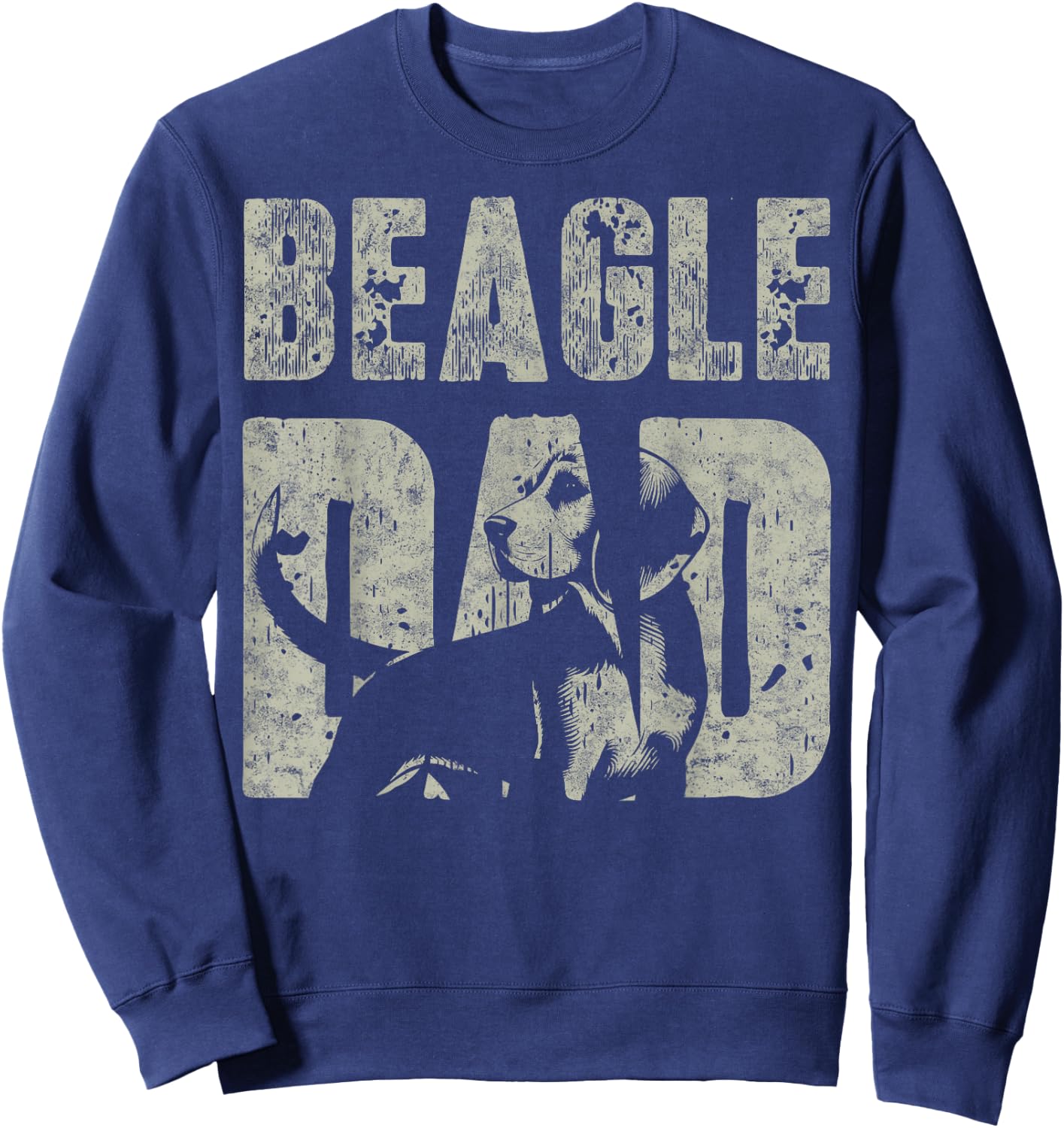 Beagle Dad Vintage Father's Day Grandpa Dog Lover Dog Dad Women Sweatshirt - Sweatshirt | Navy