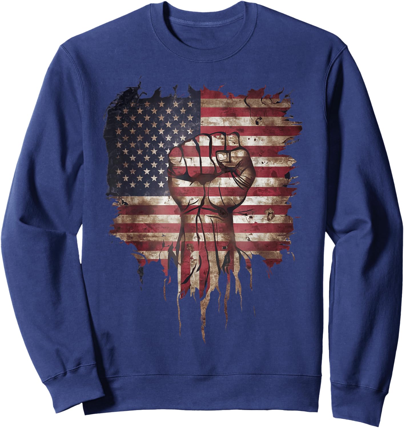 United We Stand Patriotic Gift USA Flag Sweatshirt - Sweatshirt | Navy
