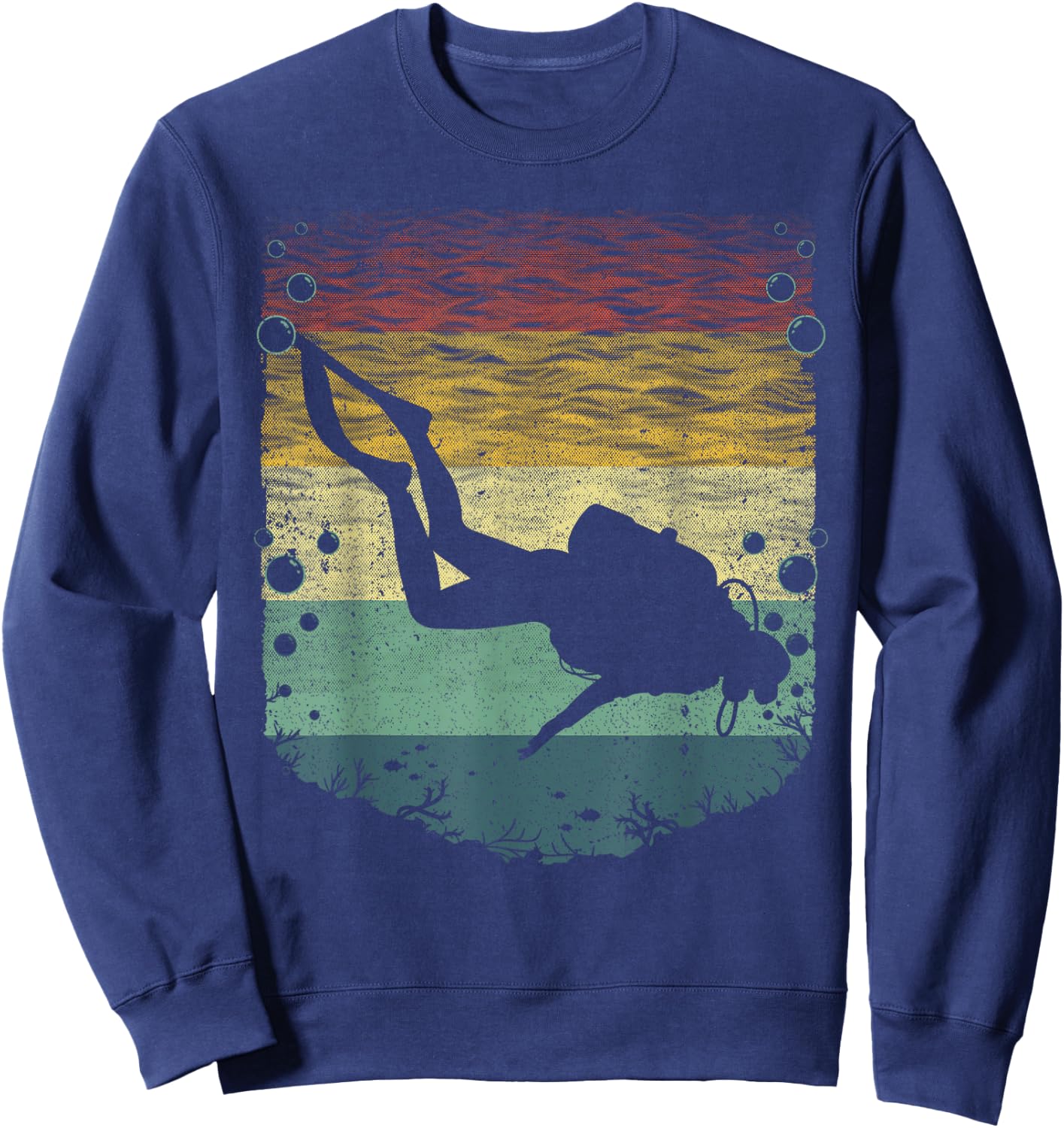 Cool Scuba Diving Art Women Kids Scuba Dive Diver Sweatshirt - Sweatshirt | Navy