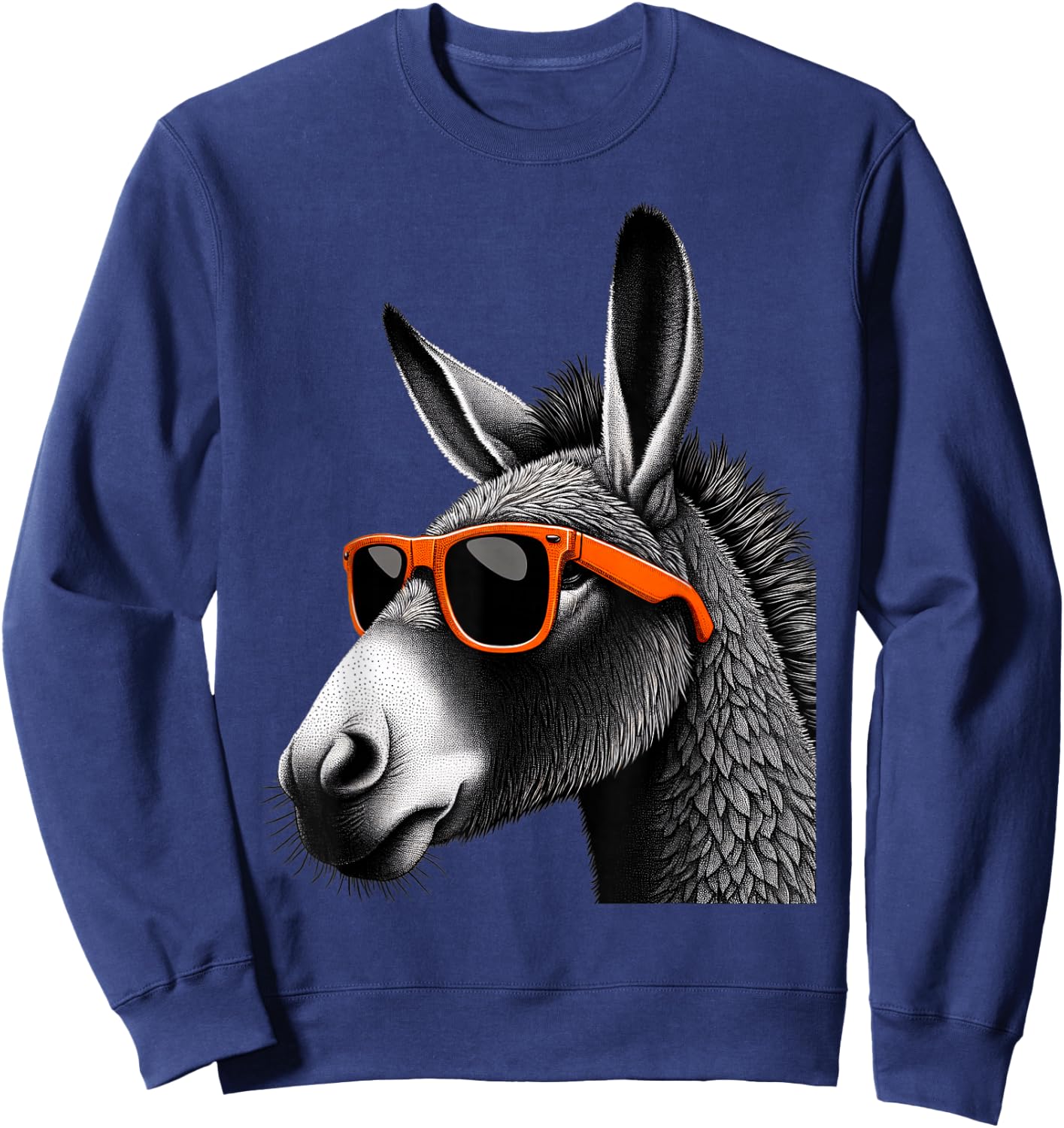 Cool Mule Wearing Sunglasses Graphic Art Sweatshirt - Sweatshirt | Navy