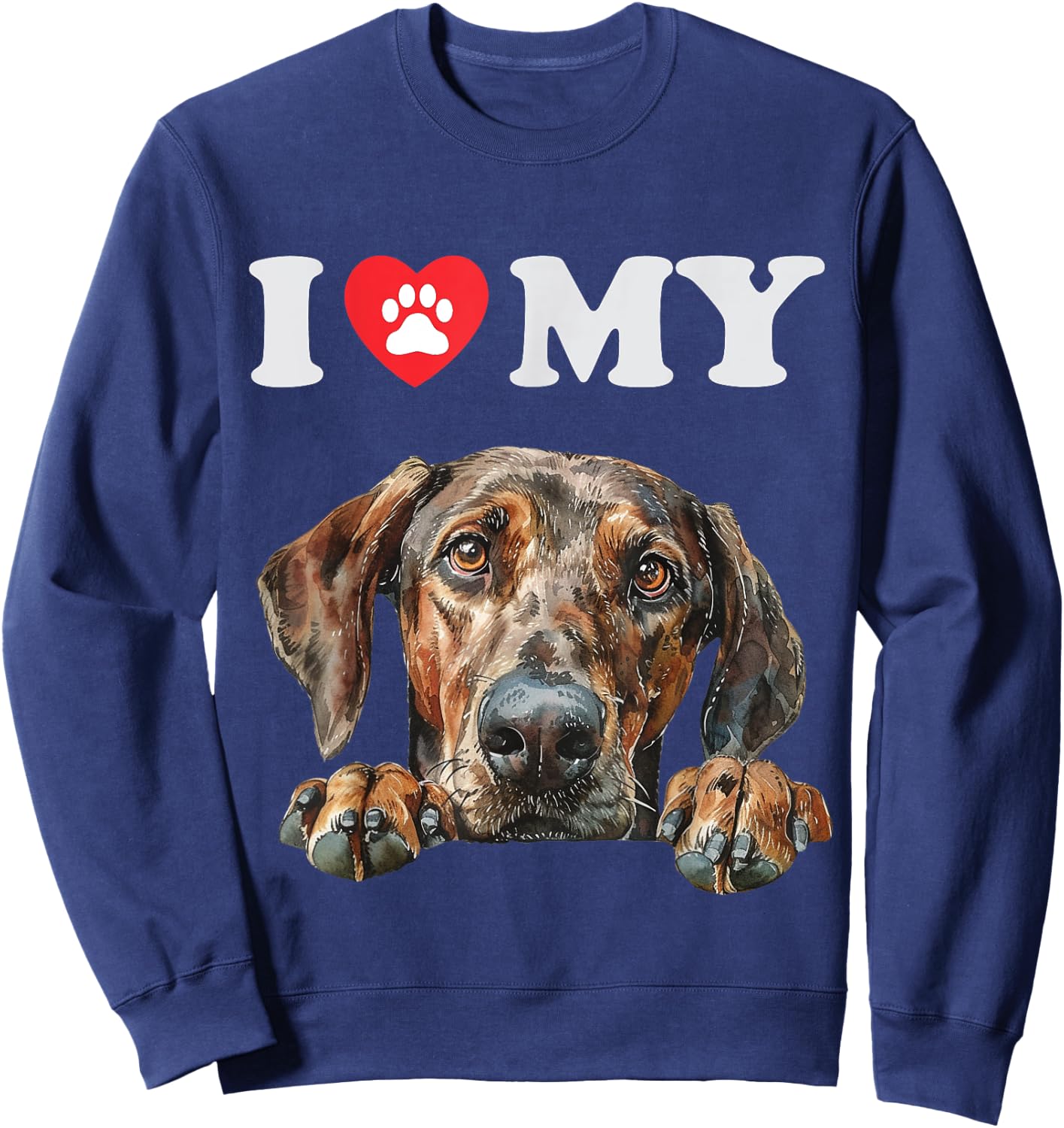 Plott Hound I Heart My Dog Funny Dog Lover Women Kids Sweatshirt - Sweatshirt | Navy