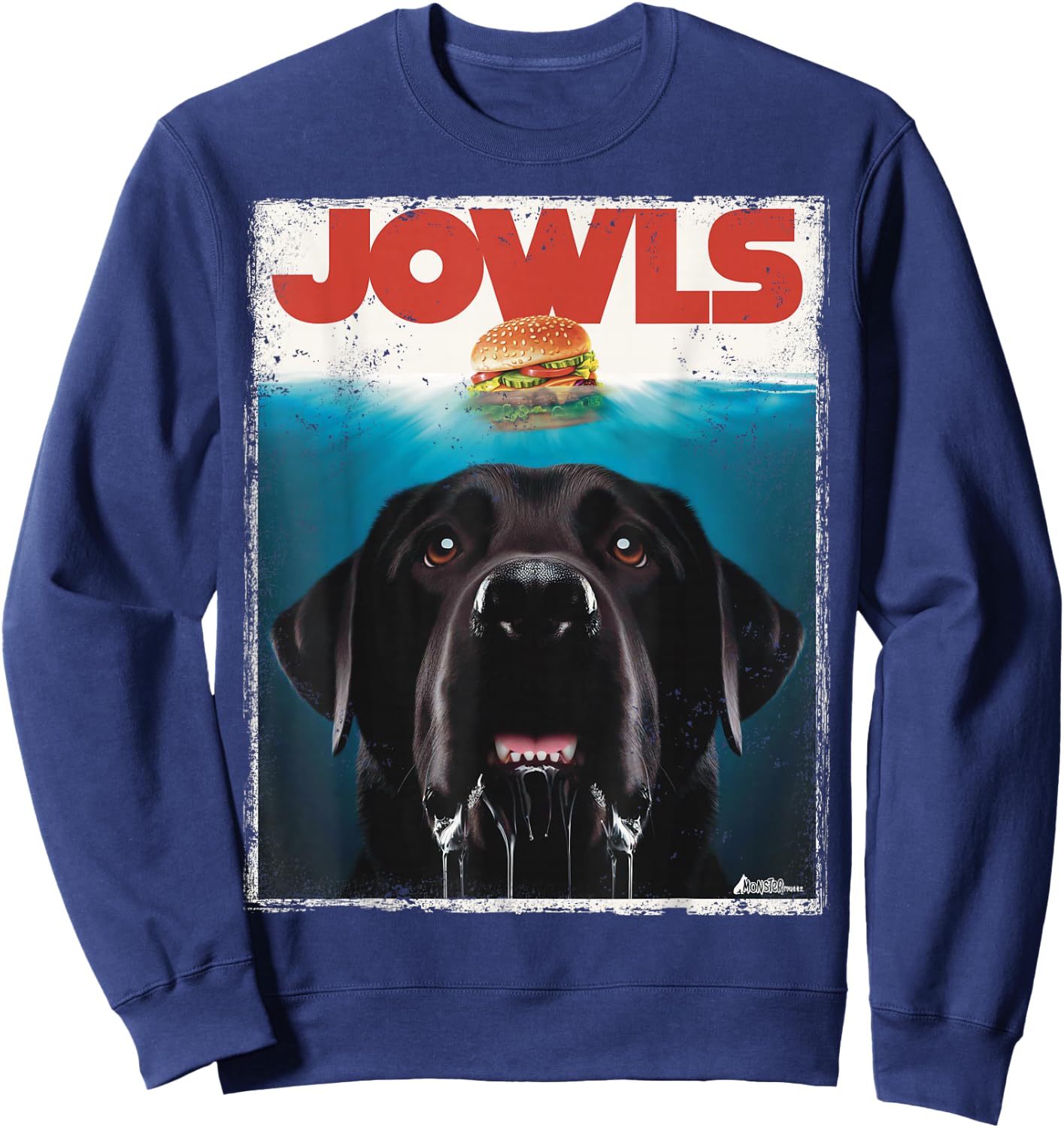 Funny Black Lab Jowls , Labrador Retriever Mom Top, Dad Sweatshirt - Sweatshirt | Navy