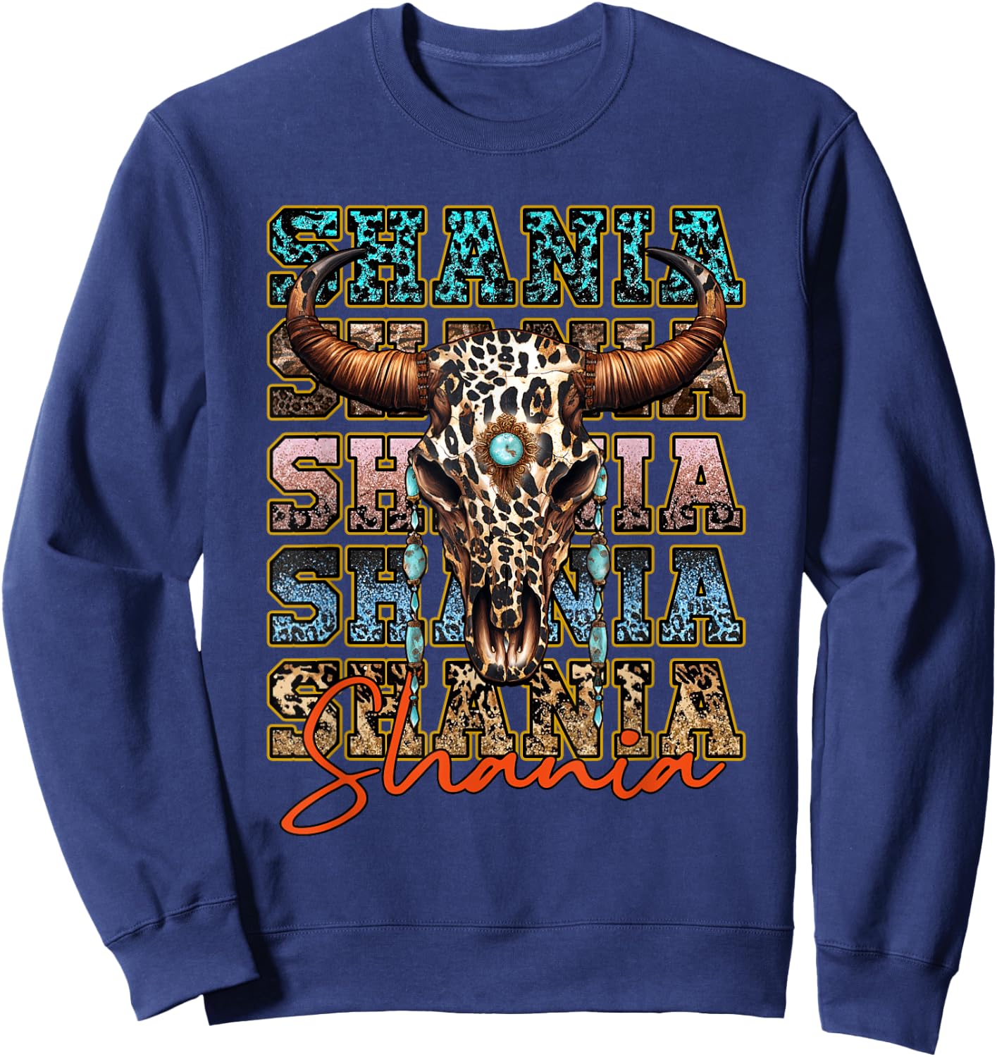 Love Shania First Name Personalized Team Shania Family Pride Sweatshirt - Sweatshirt | Navy