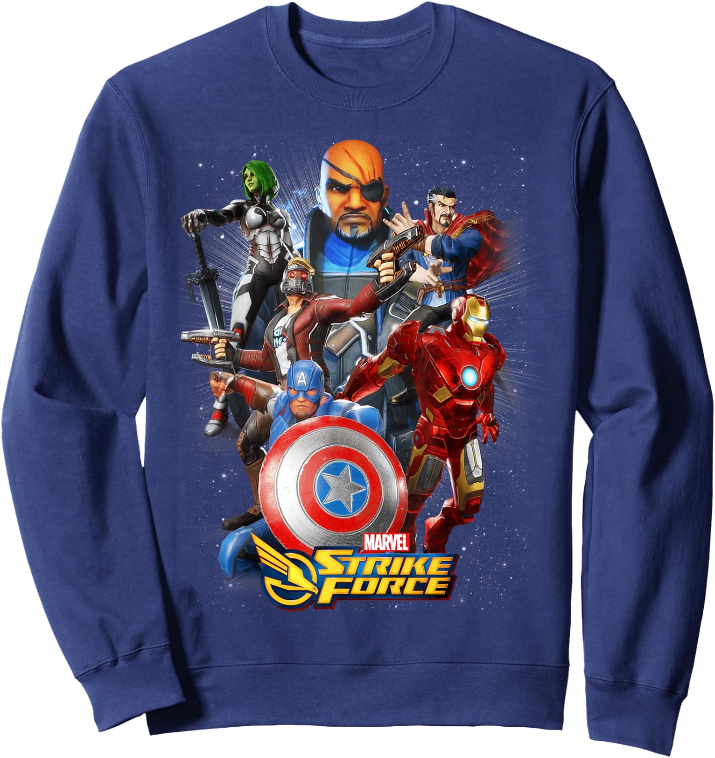 Marvel Strike Force Hero Team Up Graphic Sweatshirt - Sweatshirt | Navy