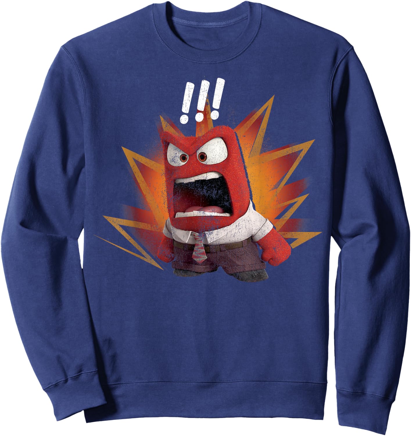 Disney Pixar Inside Out Anger Yell Colorful Sweatshirt - Sweatshirt | Navy