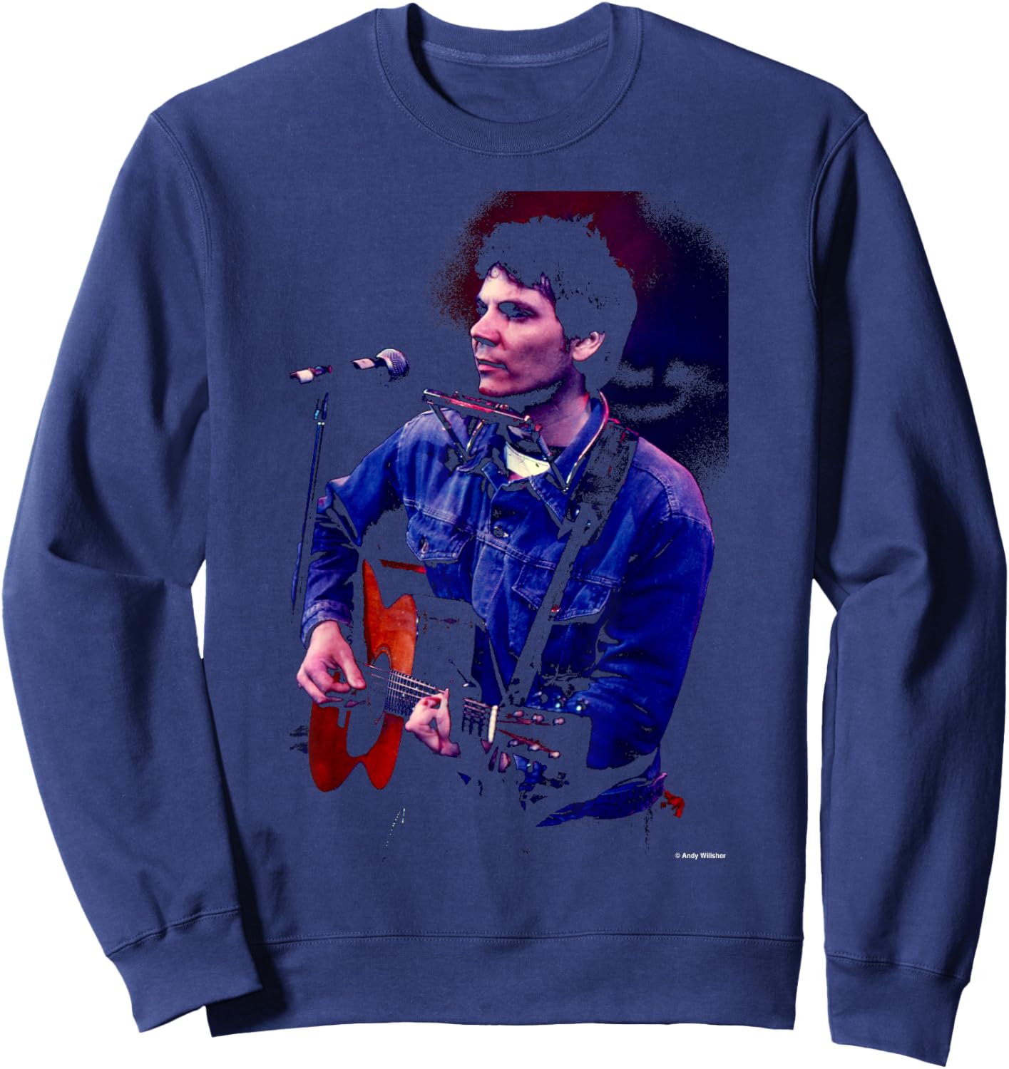 Jeff Tweedy Wilco Performing Live By Andy Willsher Sweatshirt - Sweatshirt | Navy