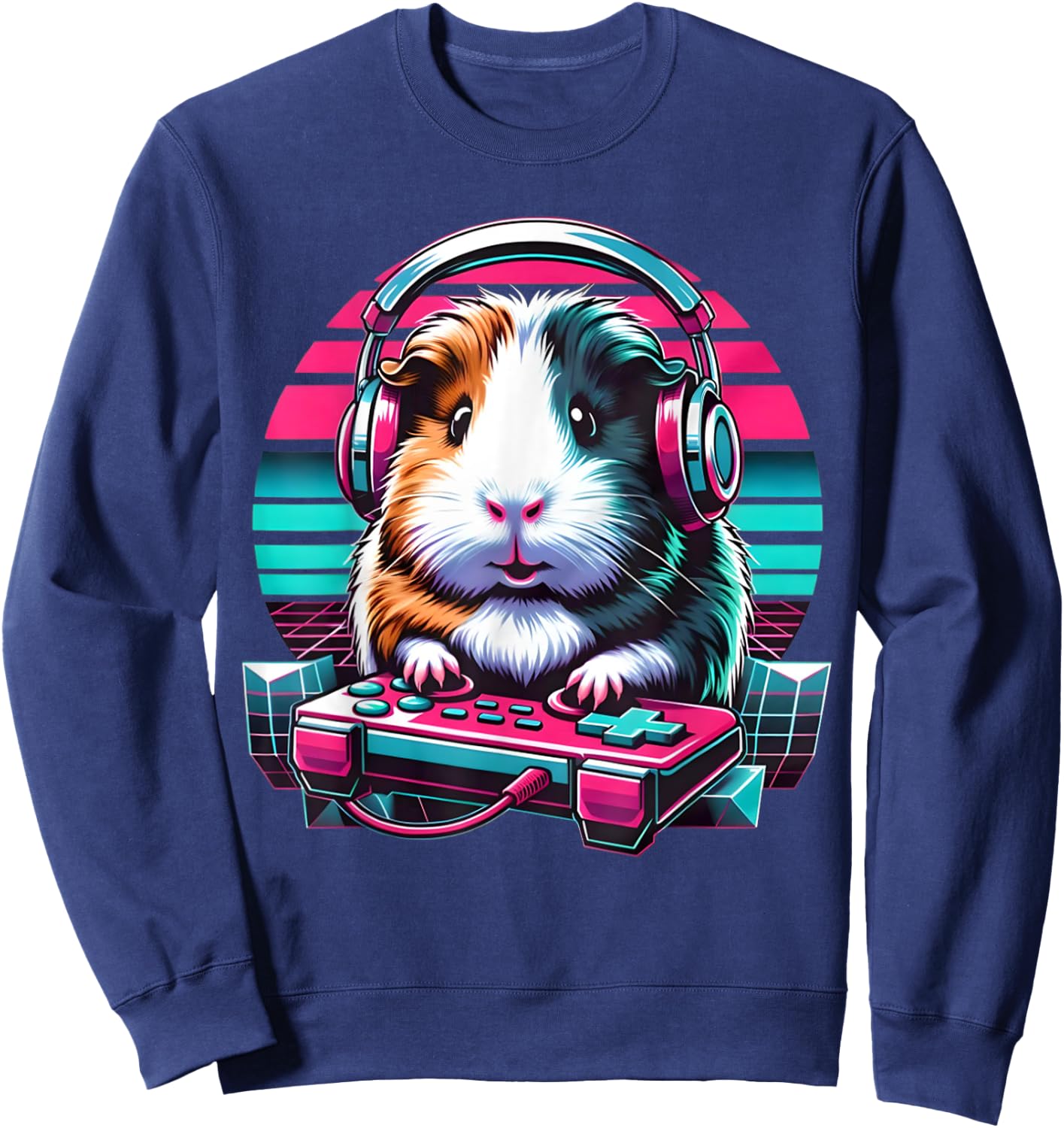 Guinea Pig Video Game Rodent Lover Animal Guinea Pigs Gamers Sweatshirt - Sweatshirt | Navy