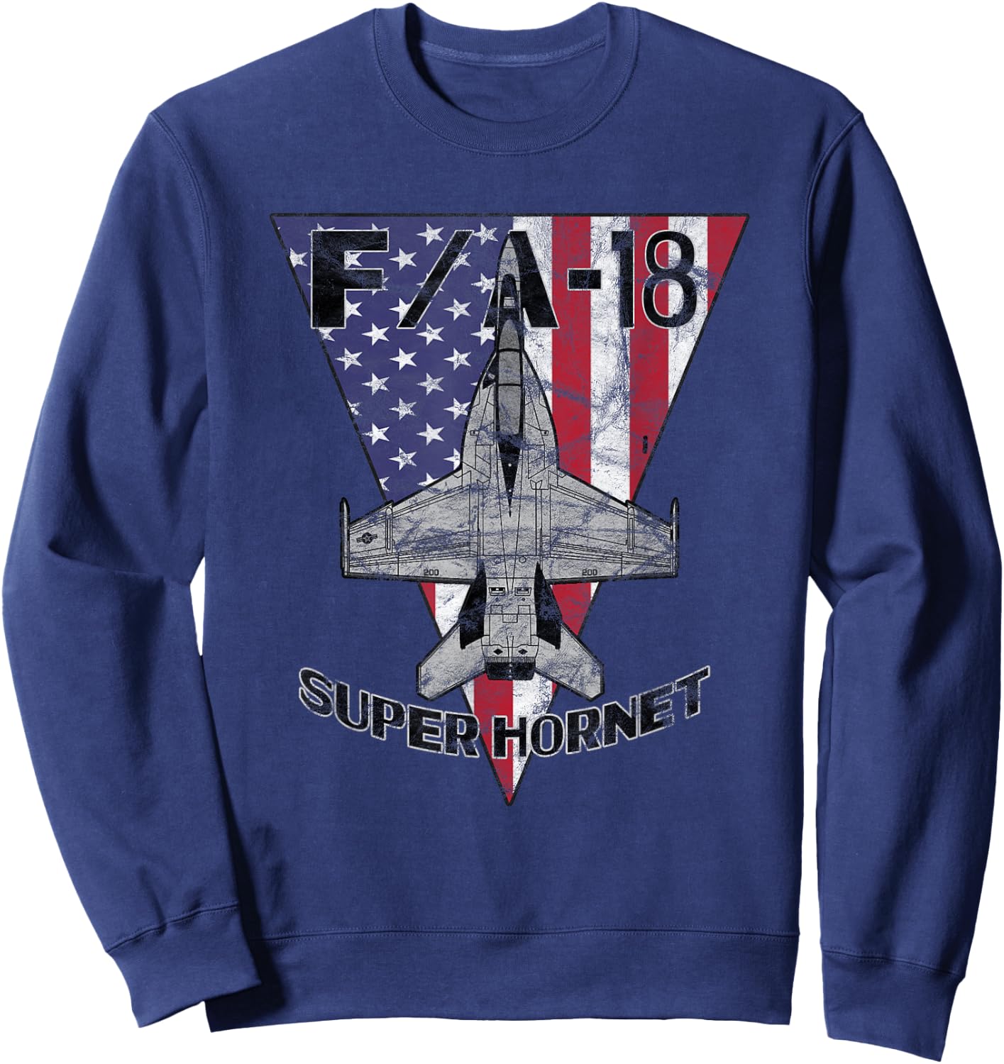 F/A-18 E/F Super Hornet Jet Fighter Airplane Vintage Sweatshirt - Sweatshirt | Navy