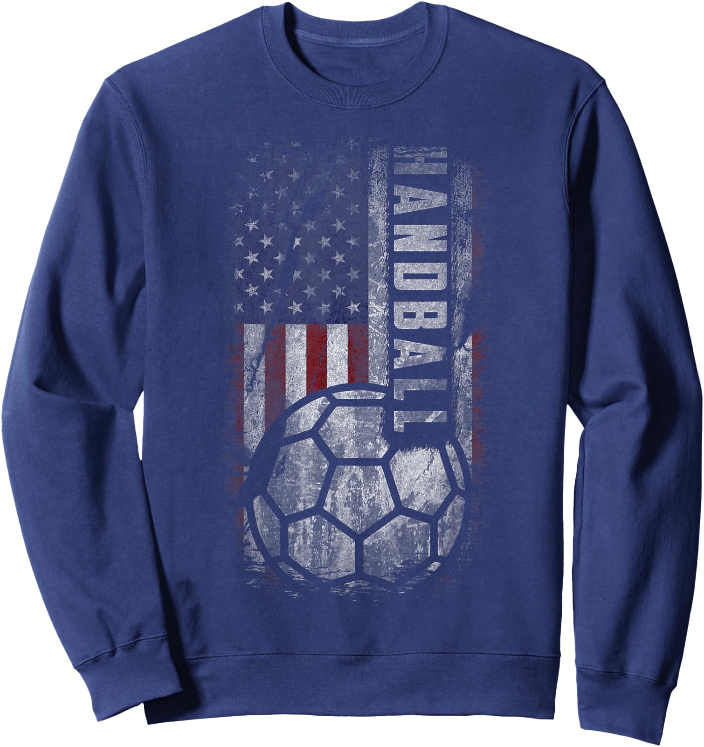 American Handball Patriot Grunge USA Distress Flag Gift Sweatshirt - Sweatshirt | Navy