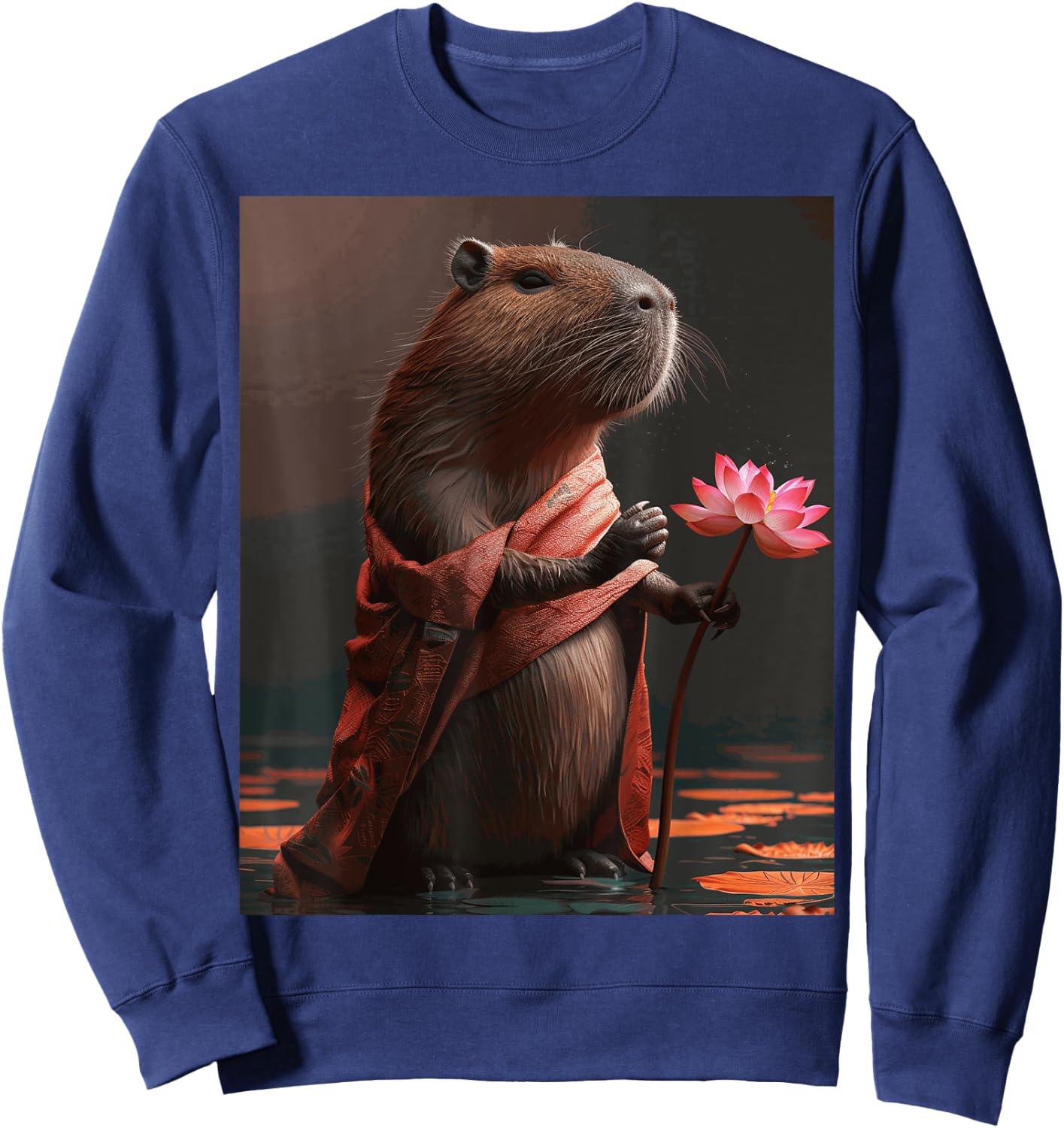 Funny Graphic Capybara Sweatshirt - Sweatshirt | Navy