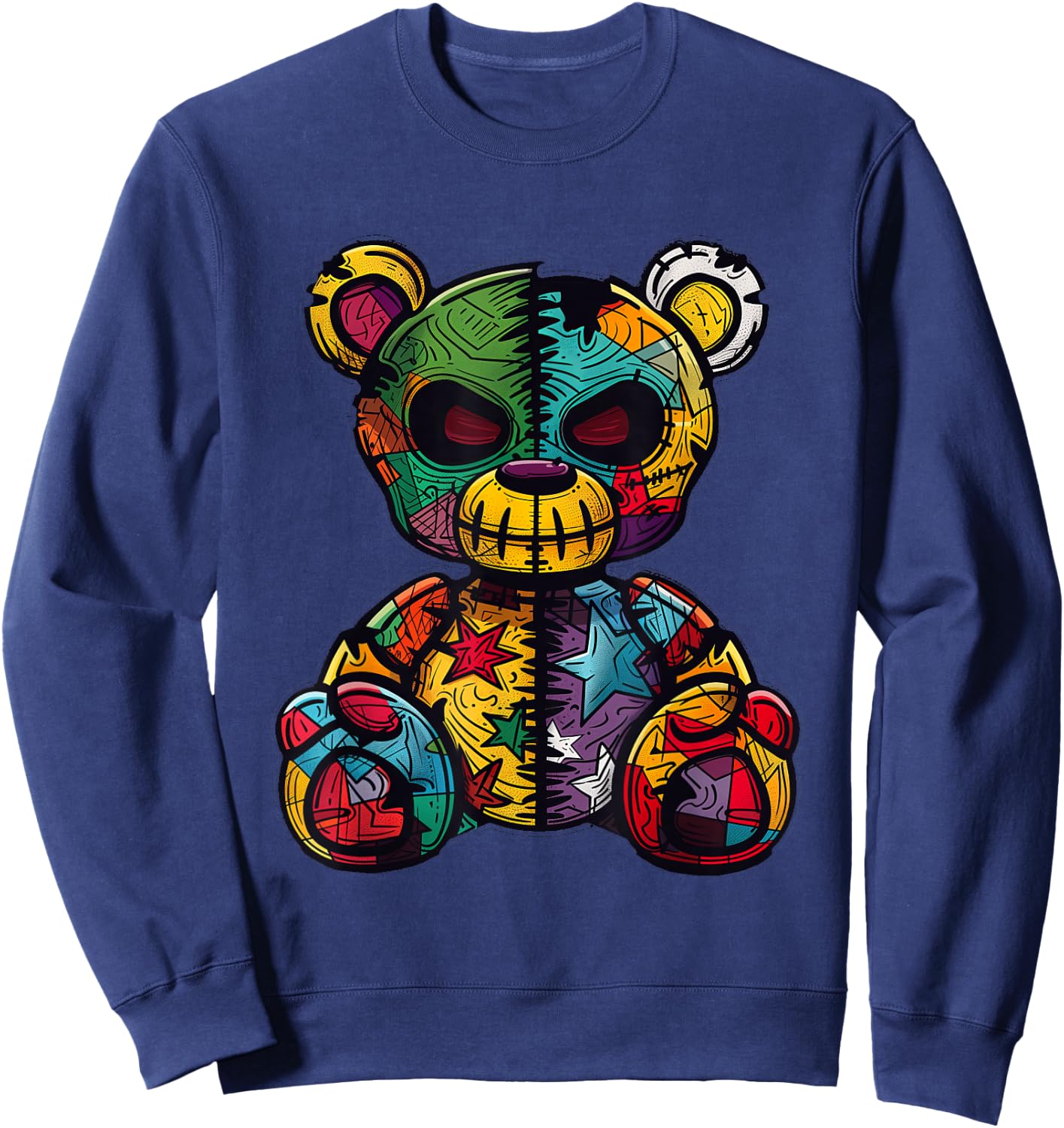 Twisted Teddy Bear - Cute Horror Sweatshirt - Sweatshirt | Navy