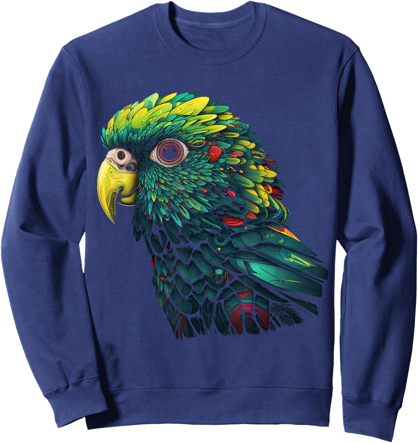 Parrot Art - Animal Bird Parrot Sweatshirt - Sweatshirt | Navy