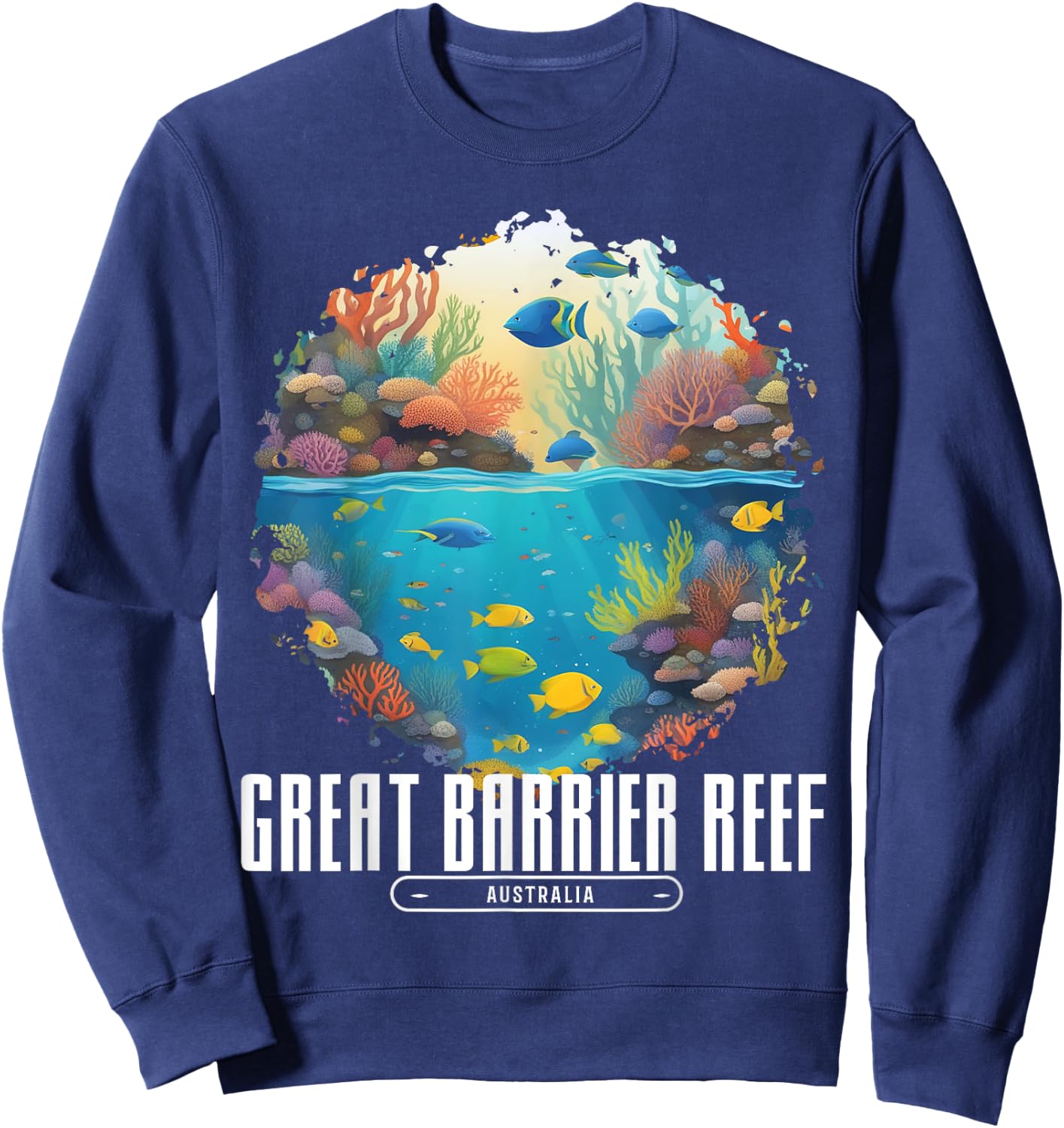 Great Barrier Reef Coral reef Fish Diving Australia Sweatshirt - Sweatshirt | Navy