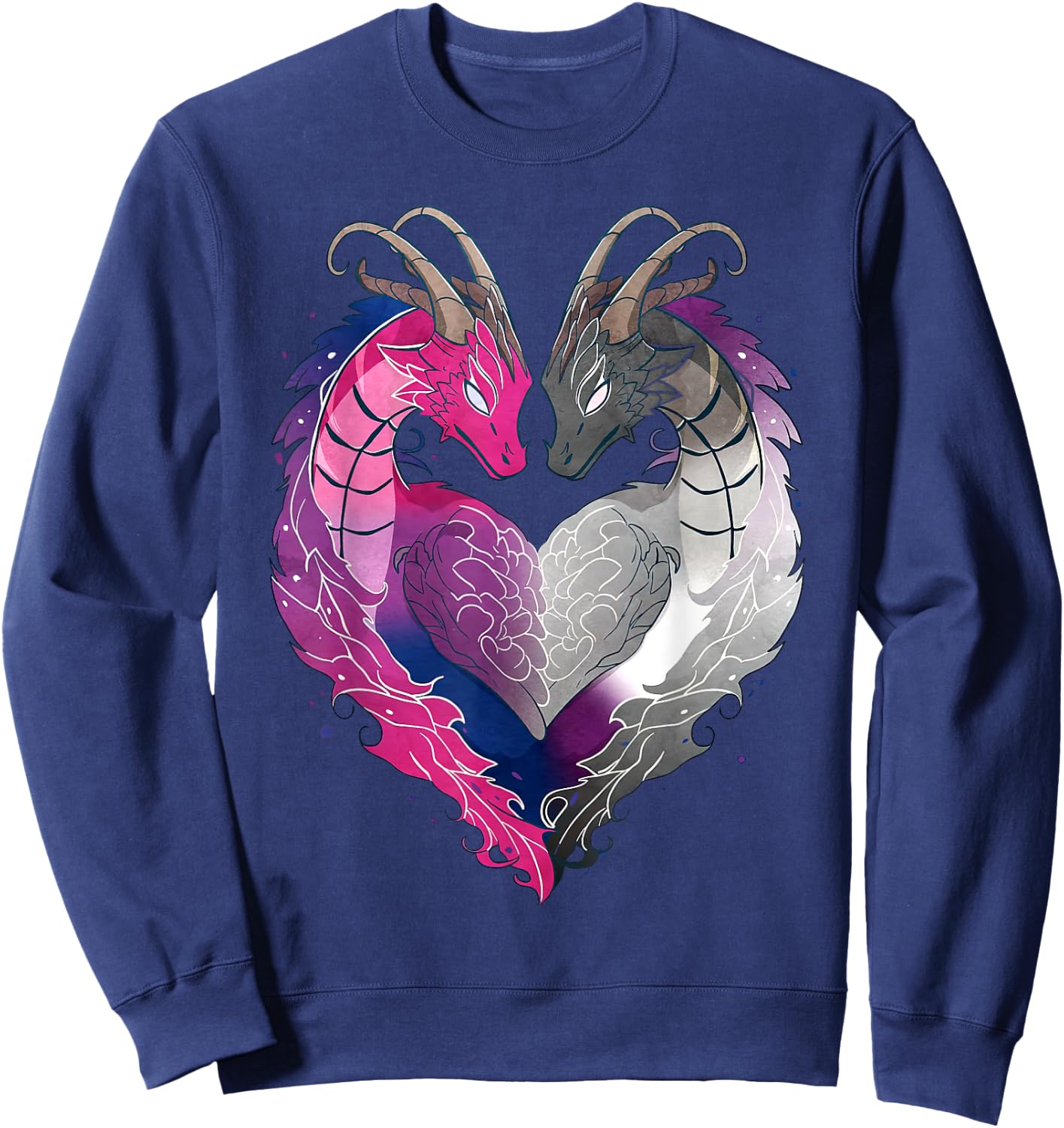 Asexual Bisexual Pride Gay Pride Month Bisexual Dragon LGBT Sweatshirt - Sweatshirt | Navy