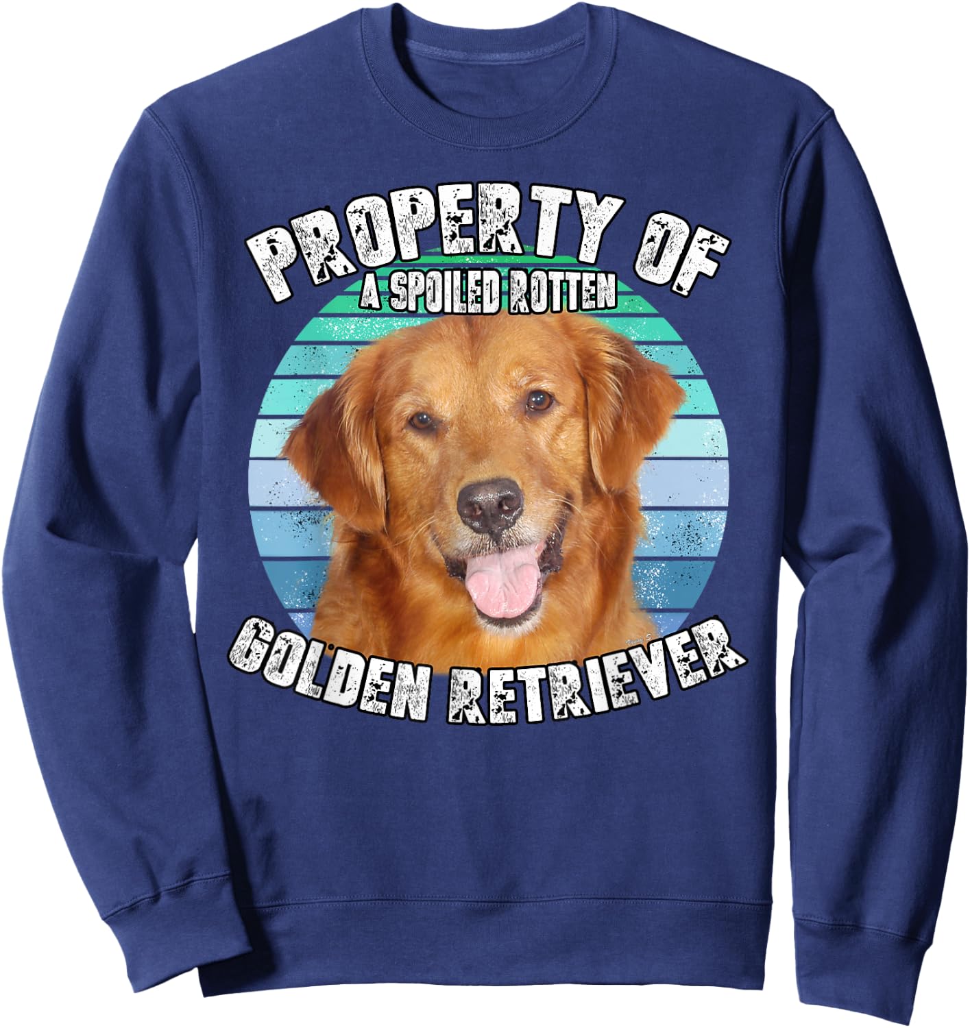 Golden Retriever Retro Property Of Sweatshirt - Sweatshirt | Navy