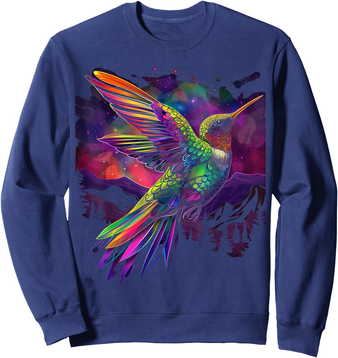 Hummingbird Bird Popart Sweatshirt - Sweatshirt | Navy