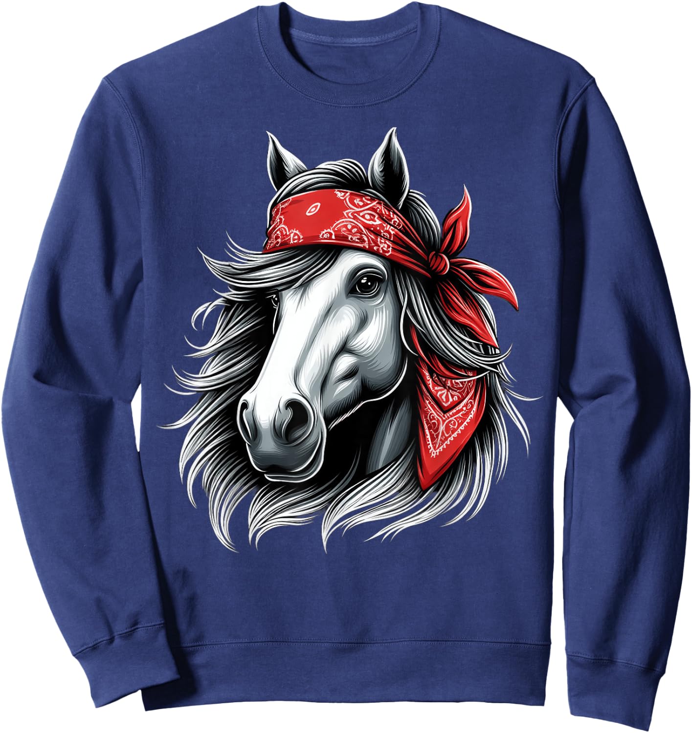 Horse Bandana T Shirt for Horseback Riding Horse Lover Sweatshirt - Sweatshirt | Navy
