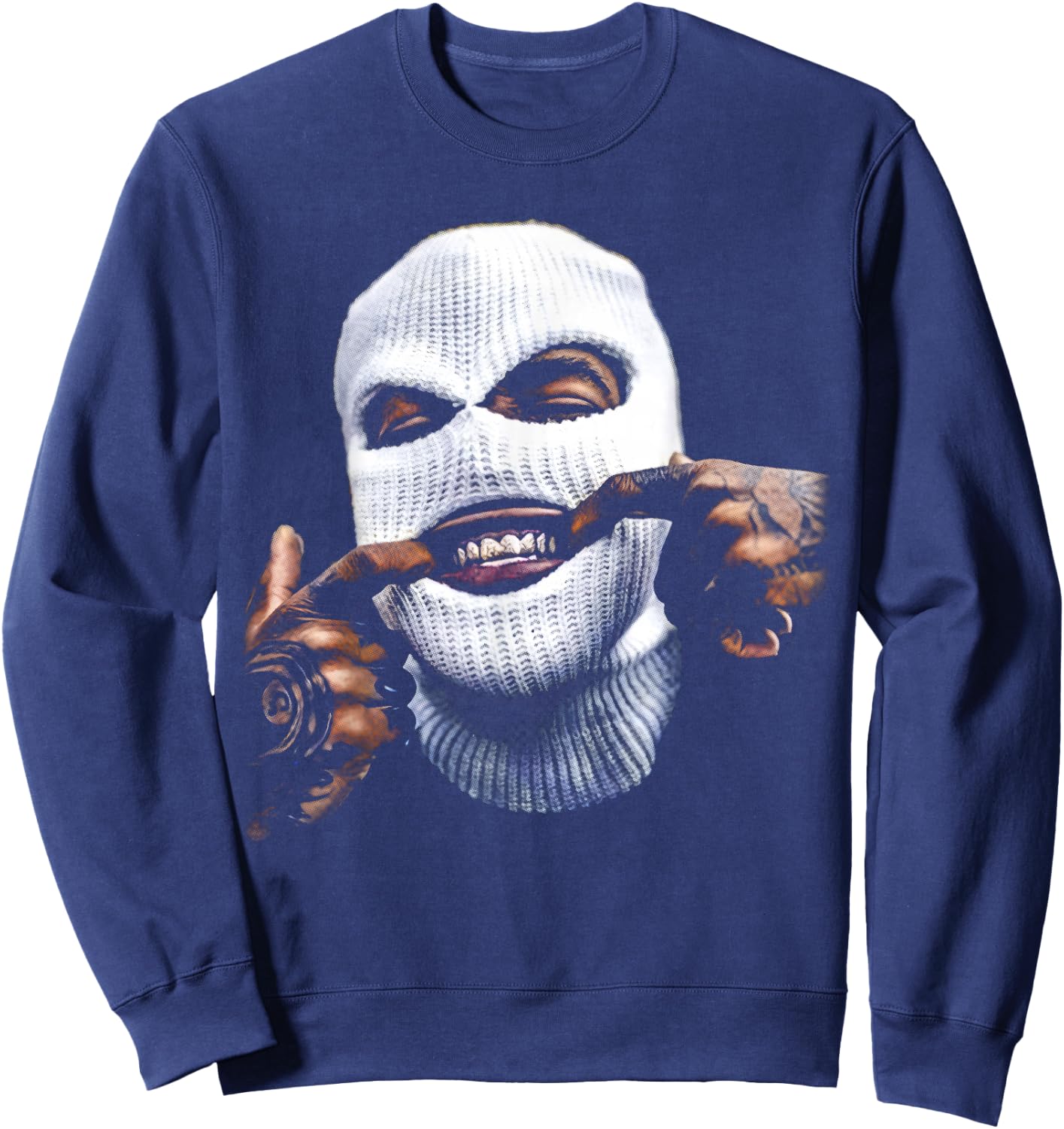 Funny Gangster Gangsta Hip HOP Hiphop Gold Teeth Hustle Sweatshirt - Sweatshirt | Navy