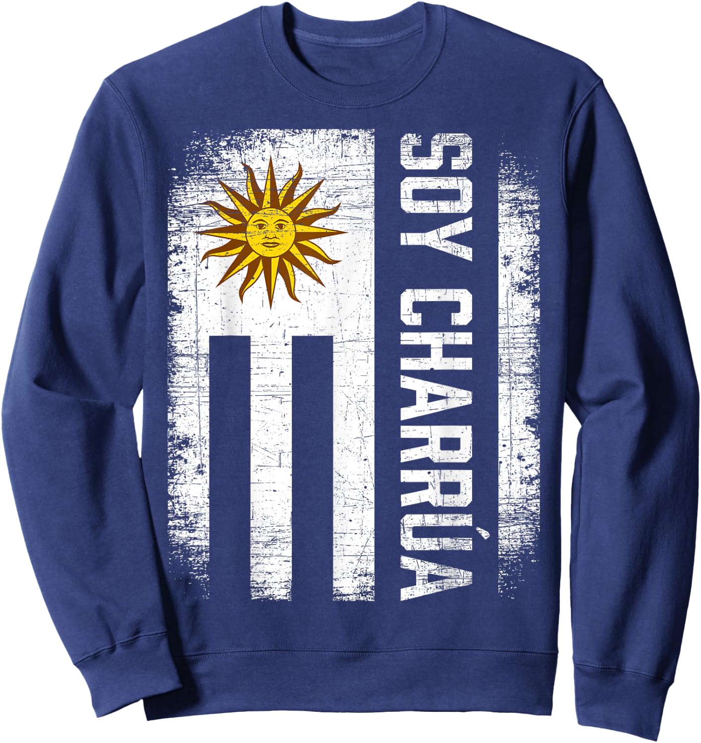 Charrua Uruguayan Hispanic Heritage Month Uruguay Flag Sweatshirt - Sweatshirt | Navy
