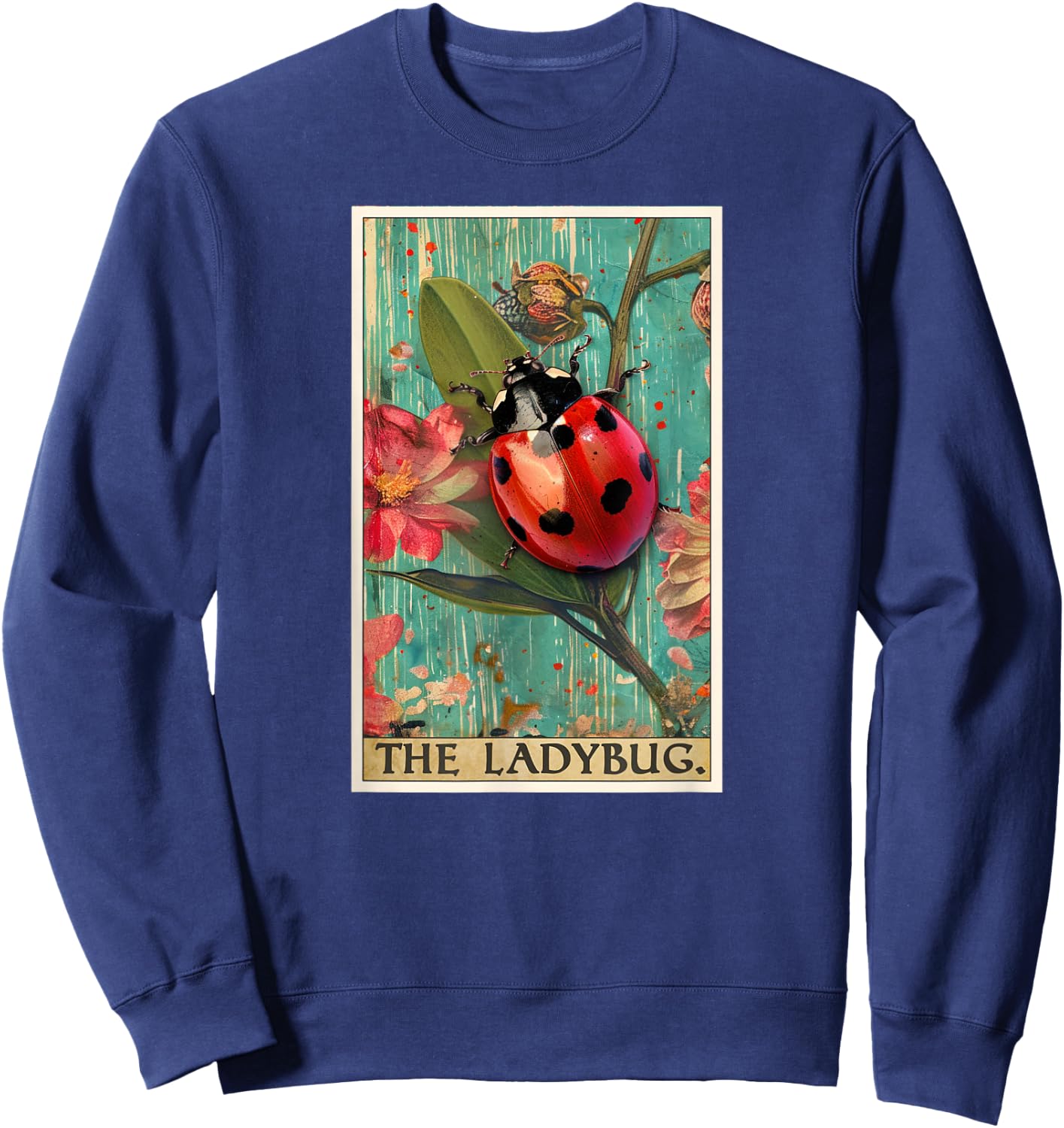 Ladybugs Ladybug Tarot Card Sweatshirt - Sweatshirt | Navy