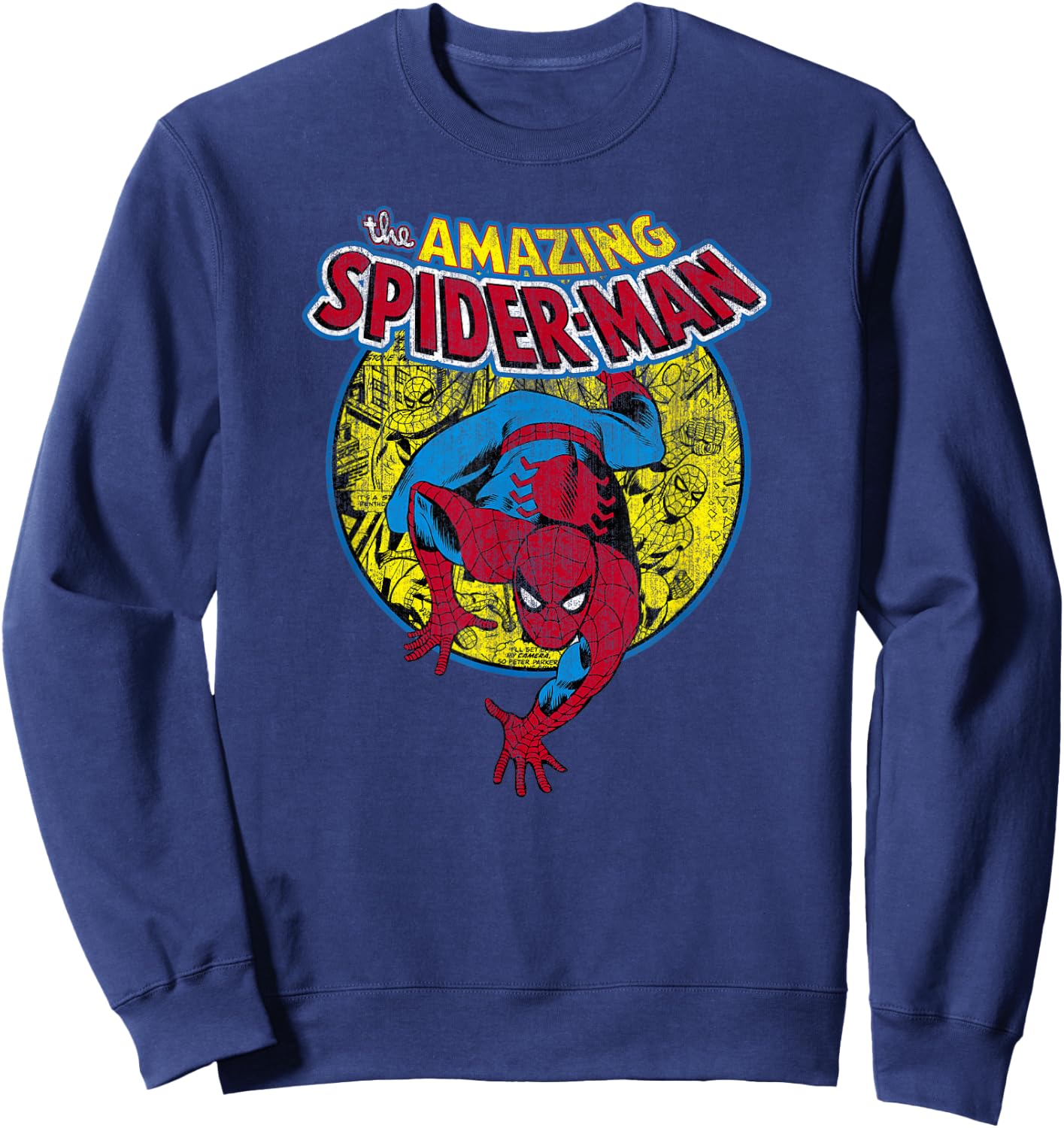 Marvel Comics Spider-Man Amazing Vintage Comic Book Crawl Sweatshirt - Sweatshirt | Navy
