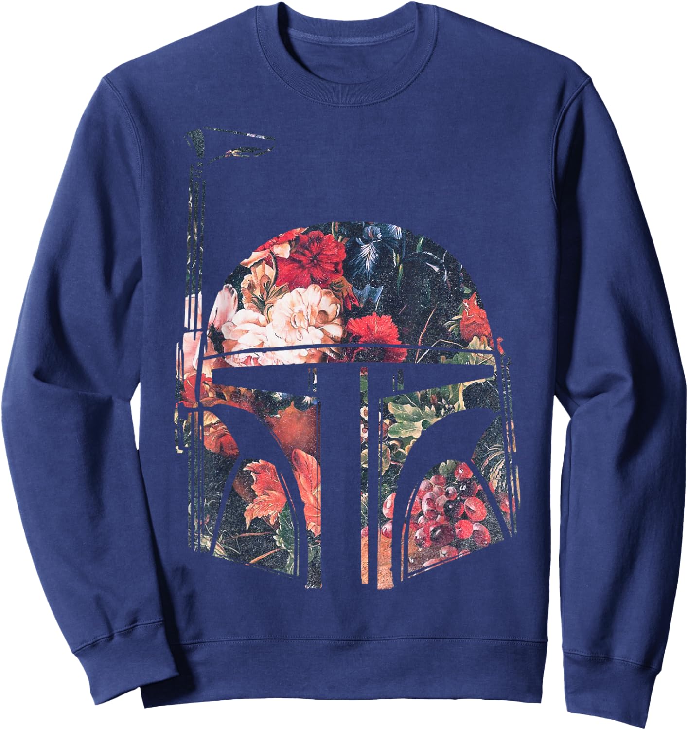 Star Wars Boba Fett Floral Print Helmet Graphic Sweatshirt - Sweatshirt | Navy