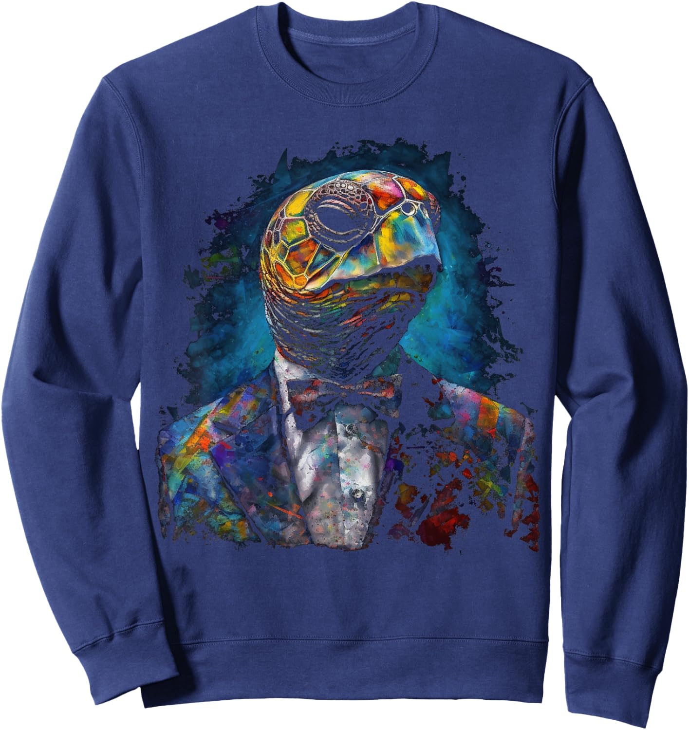 Turtle Artwork - Animal Art Turtle Sweatshirt - Sweatshirt | Navy