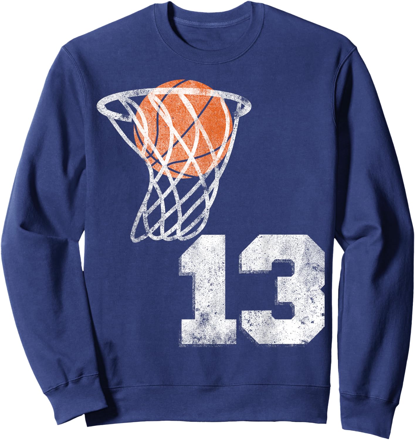 Vintage Basketball Jersey Number 13 Player Number Sweatshirt - Sweatshirt | Navy
