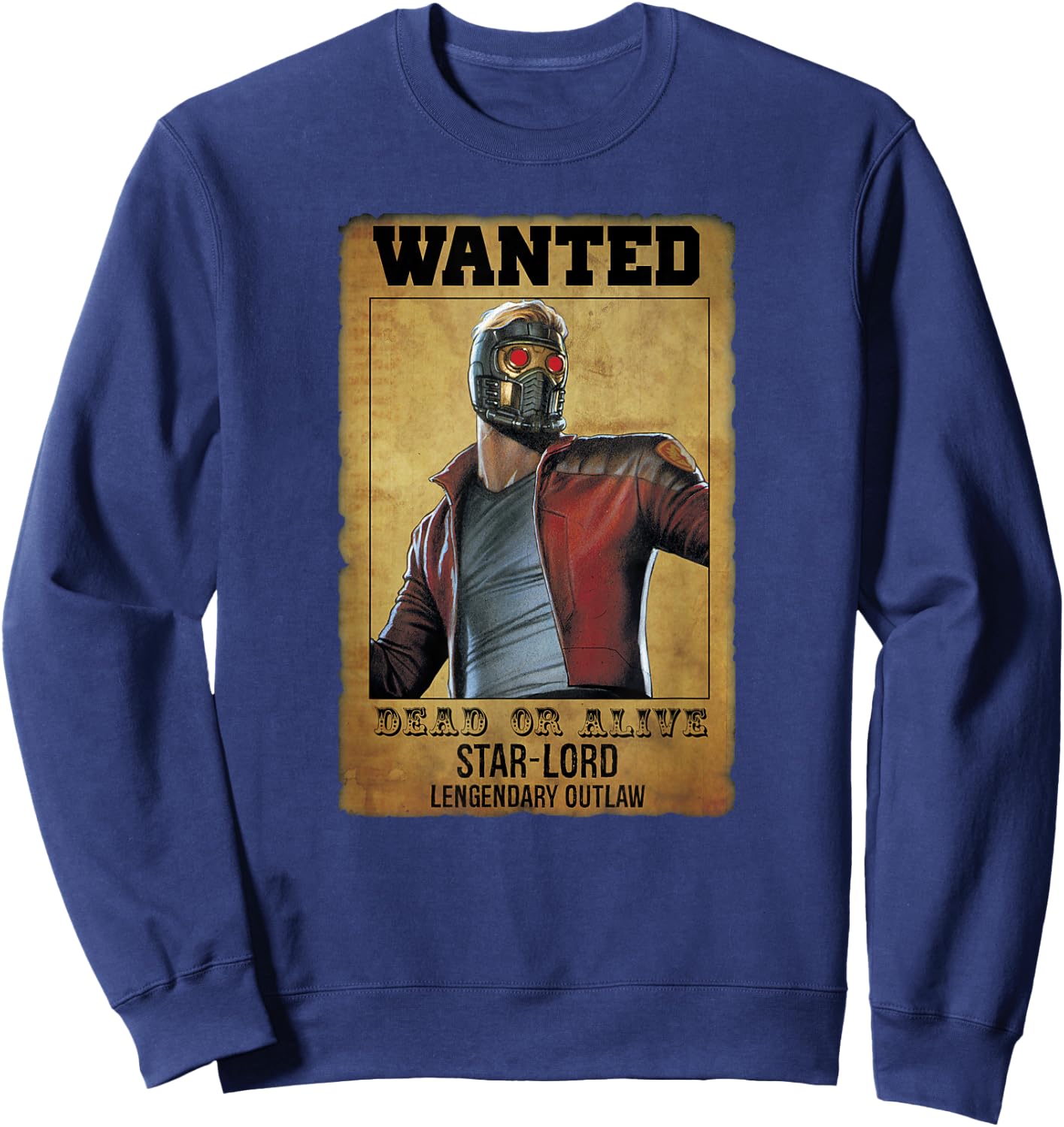 Marvel Guardians of The Galaxy Star-Lord Vintage Wanted Sweatshirt - Sweatshirt | Navy