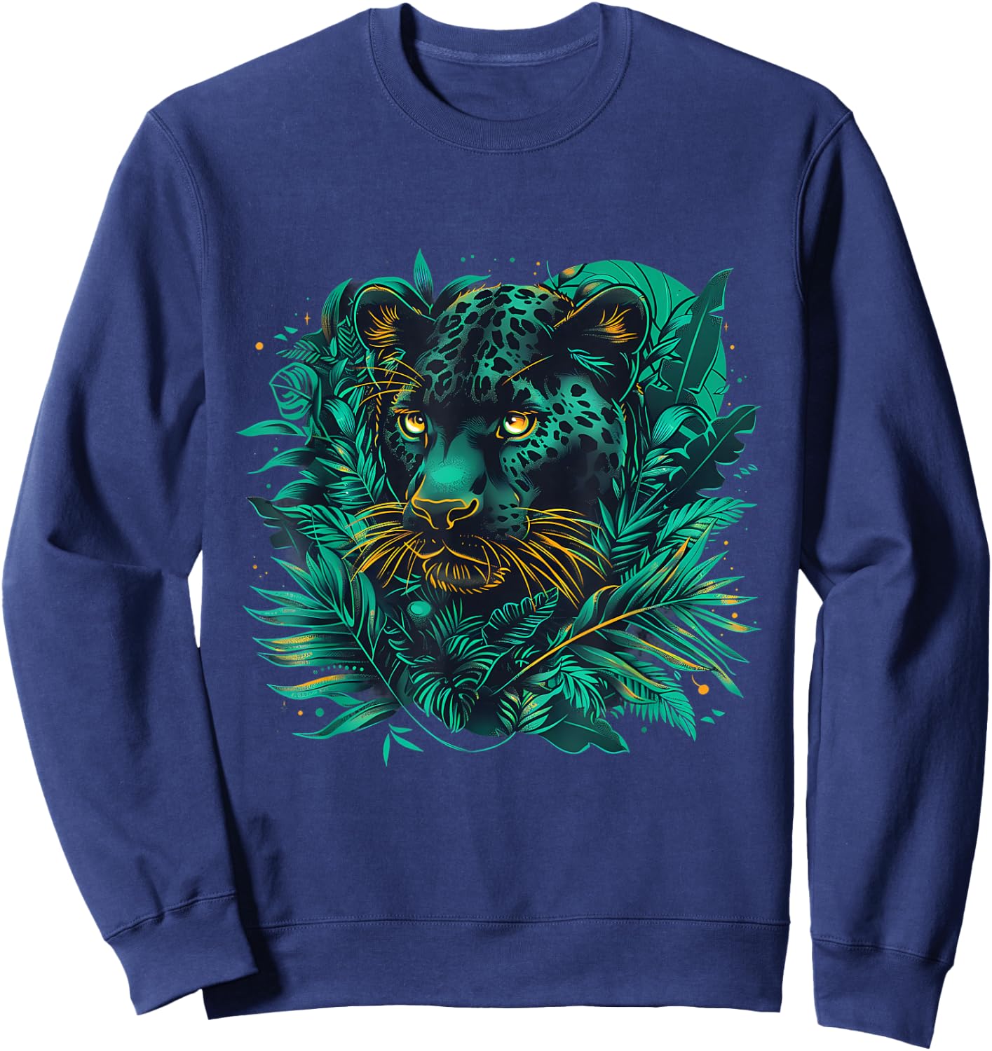 Panther Nature Wildlife Panther Lover Portrait Artwork Sweatshirt - Sweatshirt | Navy