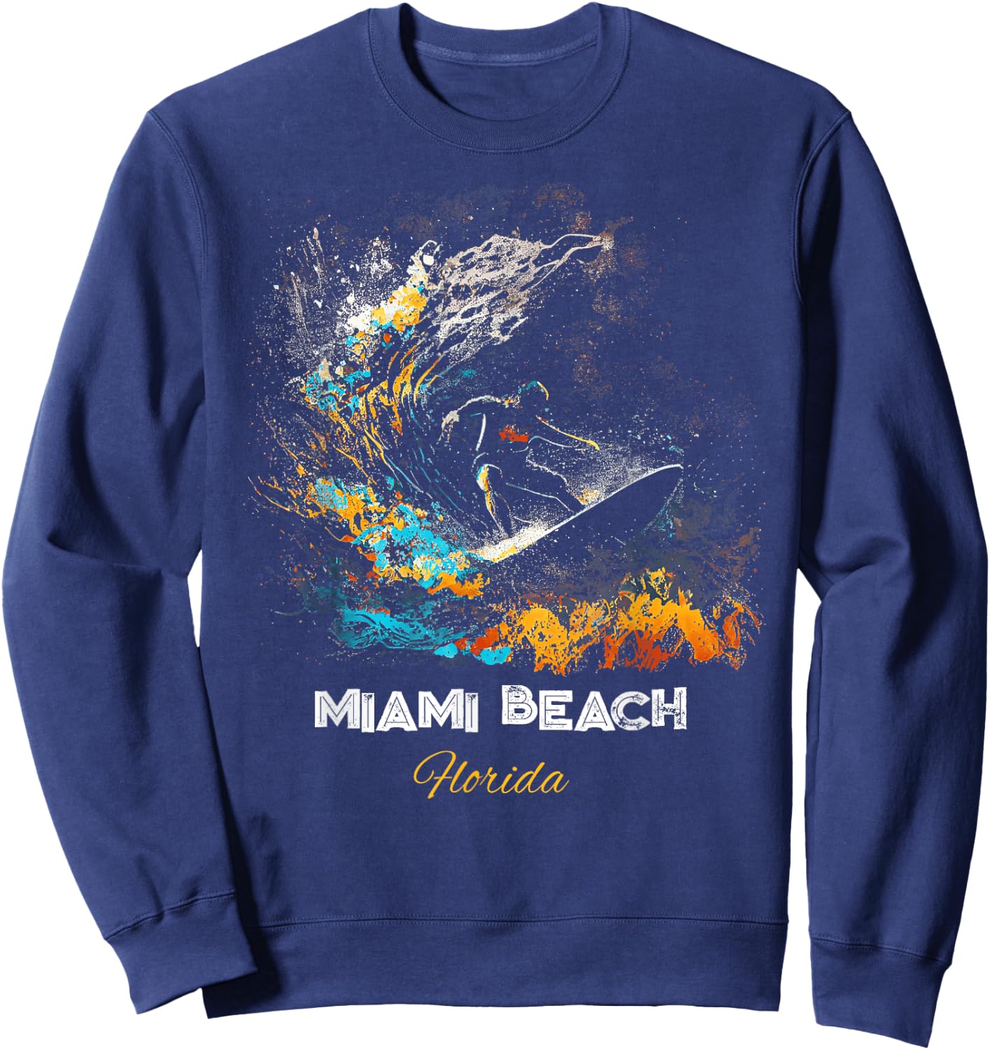 Miami Beach Florida Women Kids Sweatshirt - Sweatshirt | Navy