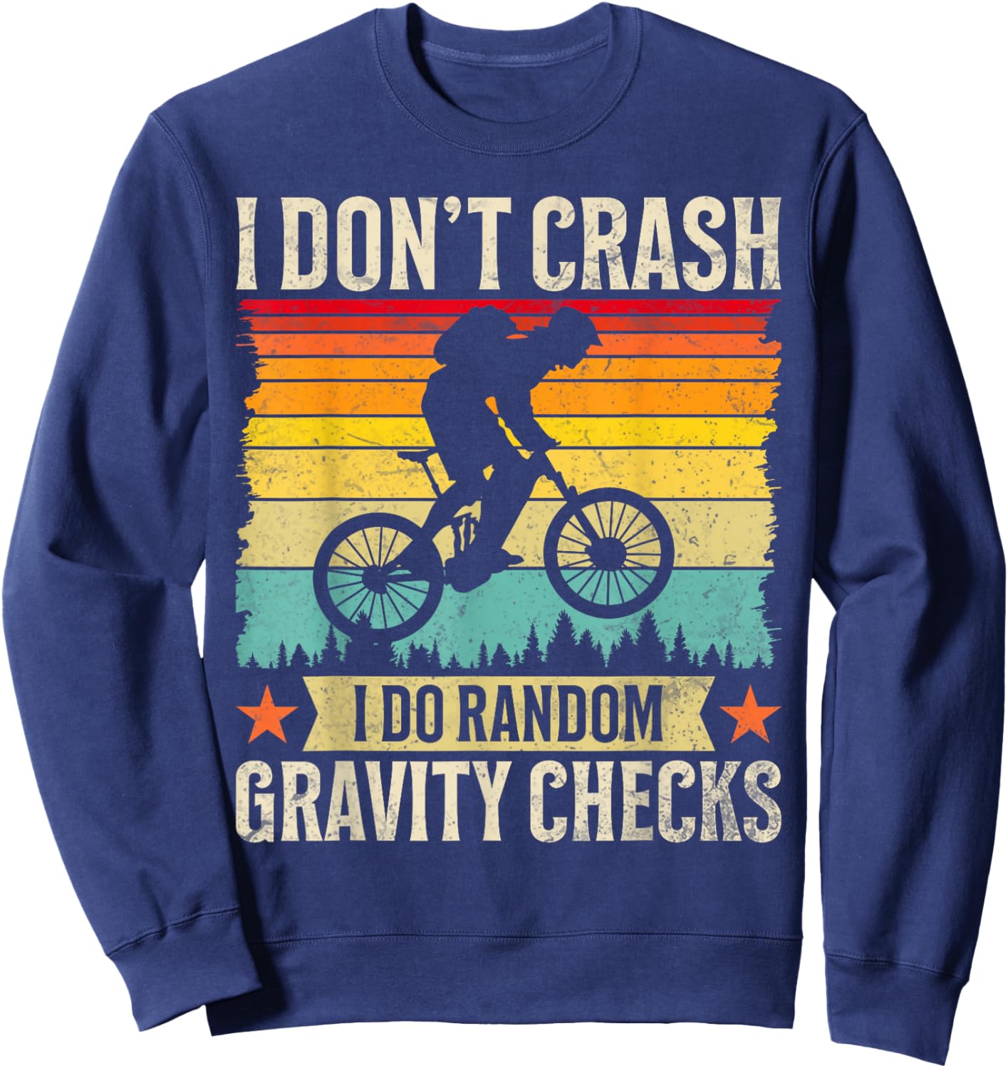 Mountain Bike Gravity Check Funny Downhill Crash Sweatshirt - Sweatshirt | Navy