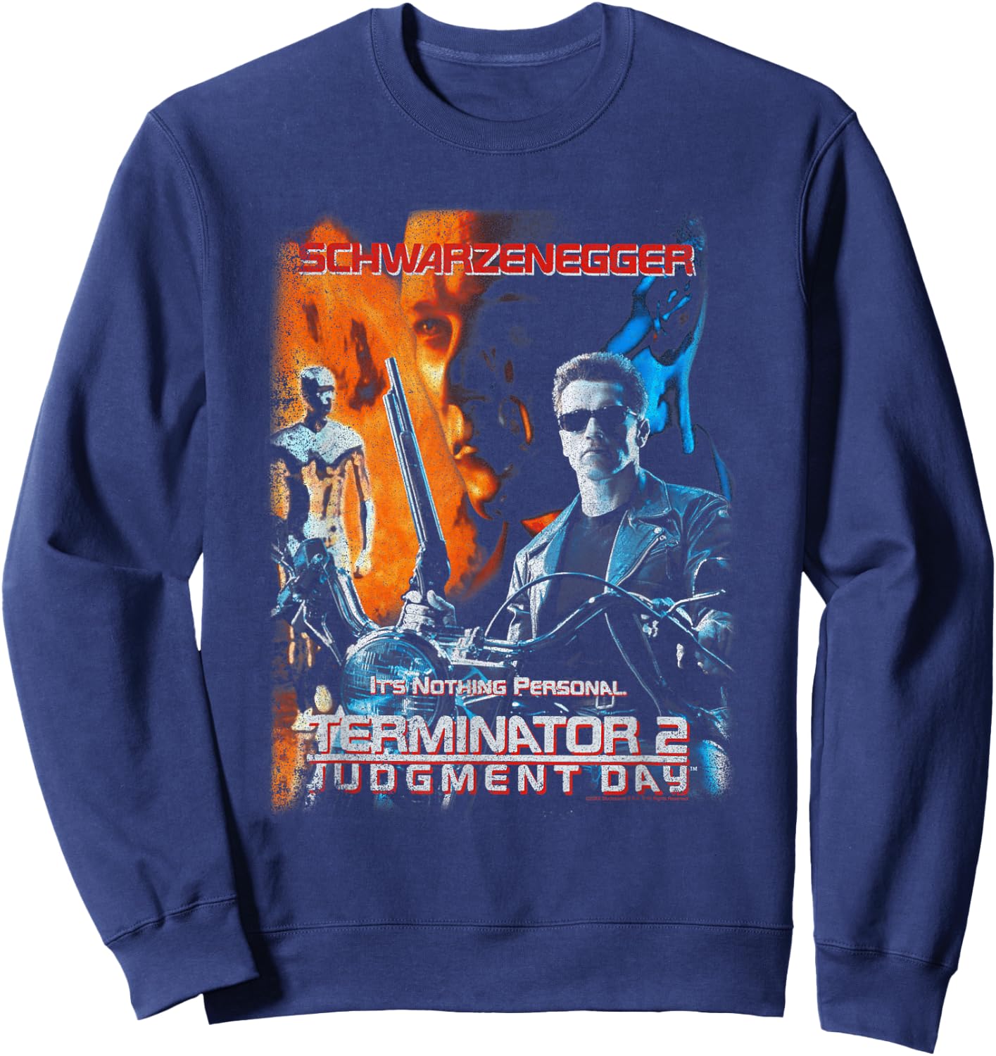 Terminator 2 Arnold Schwarzenegger Movie Sweatshirt - Sweatshirt | Navy