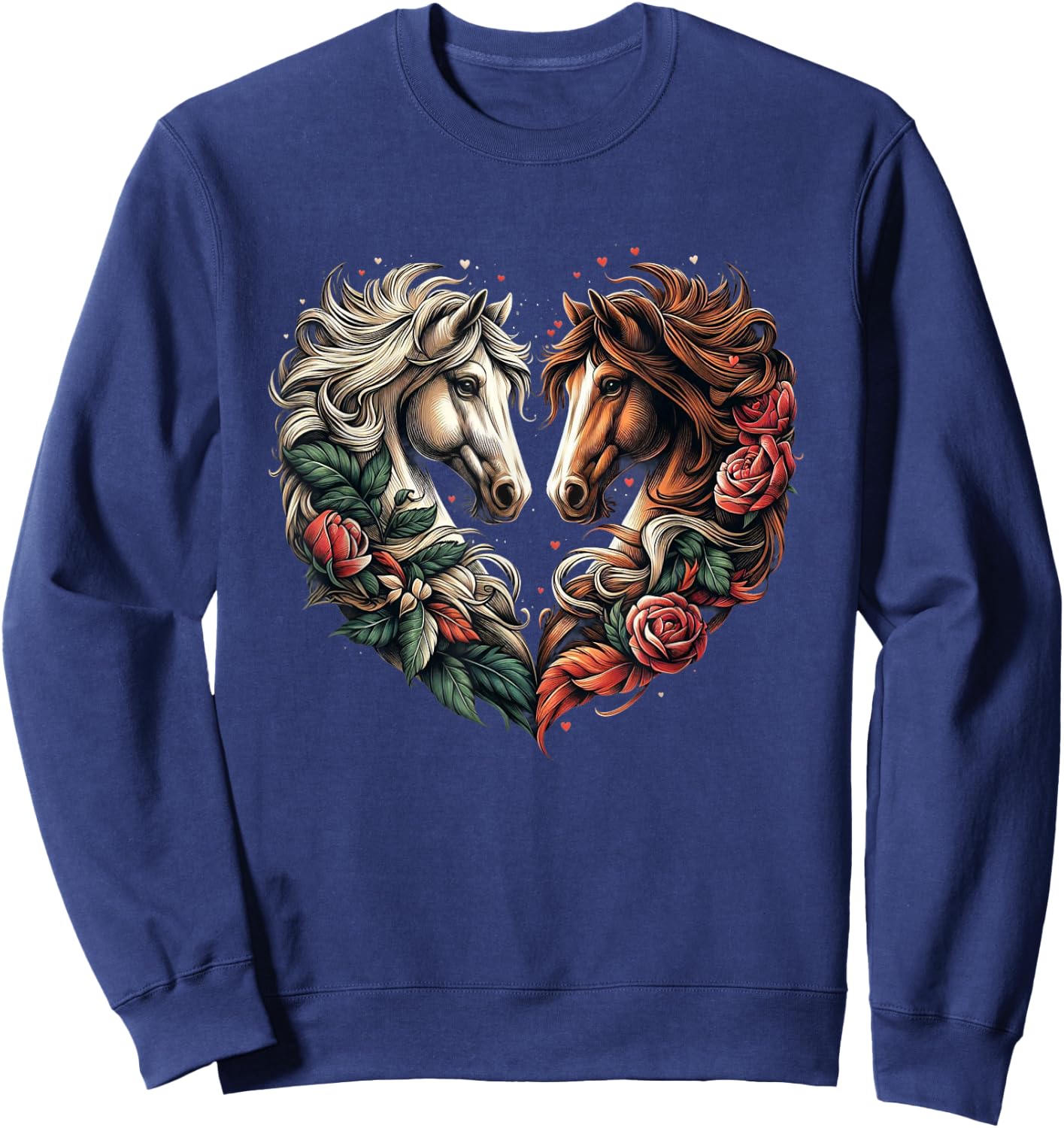 Horse Love Heart Equestrian Horse Rider Lovers Sweatshirt - Sweatshirt | Navy