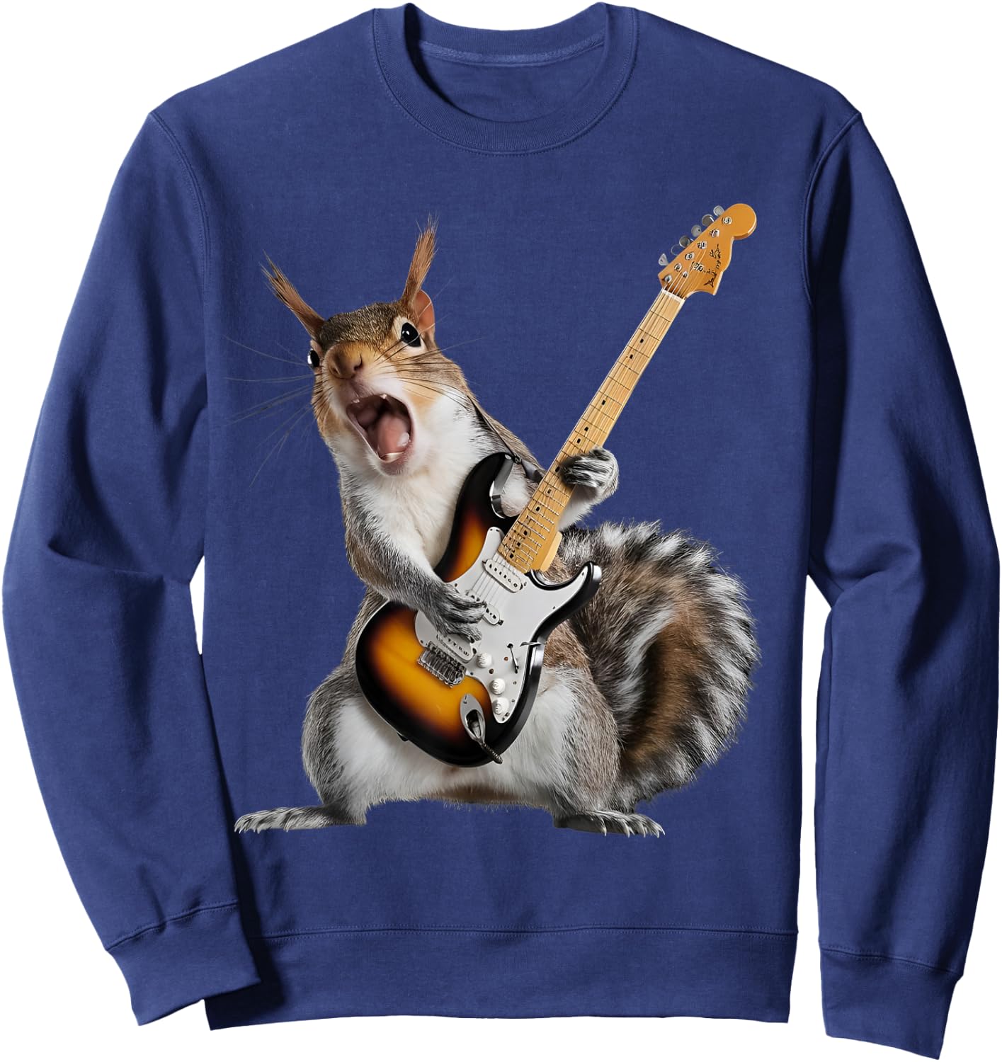 Squirrel Playing Guitar Sweatshirt - Sweatshirt | Navy