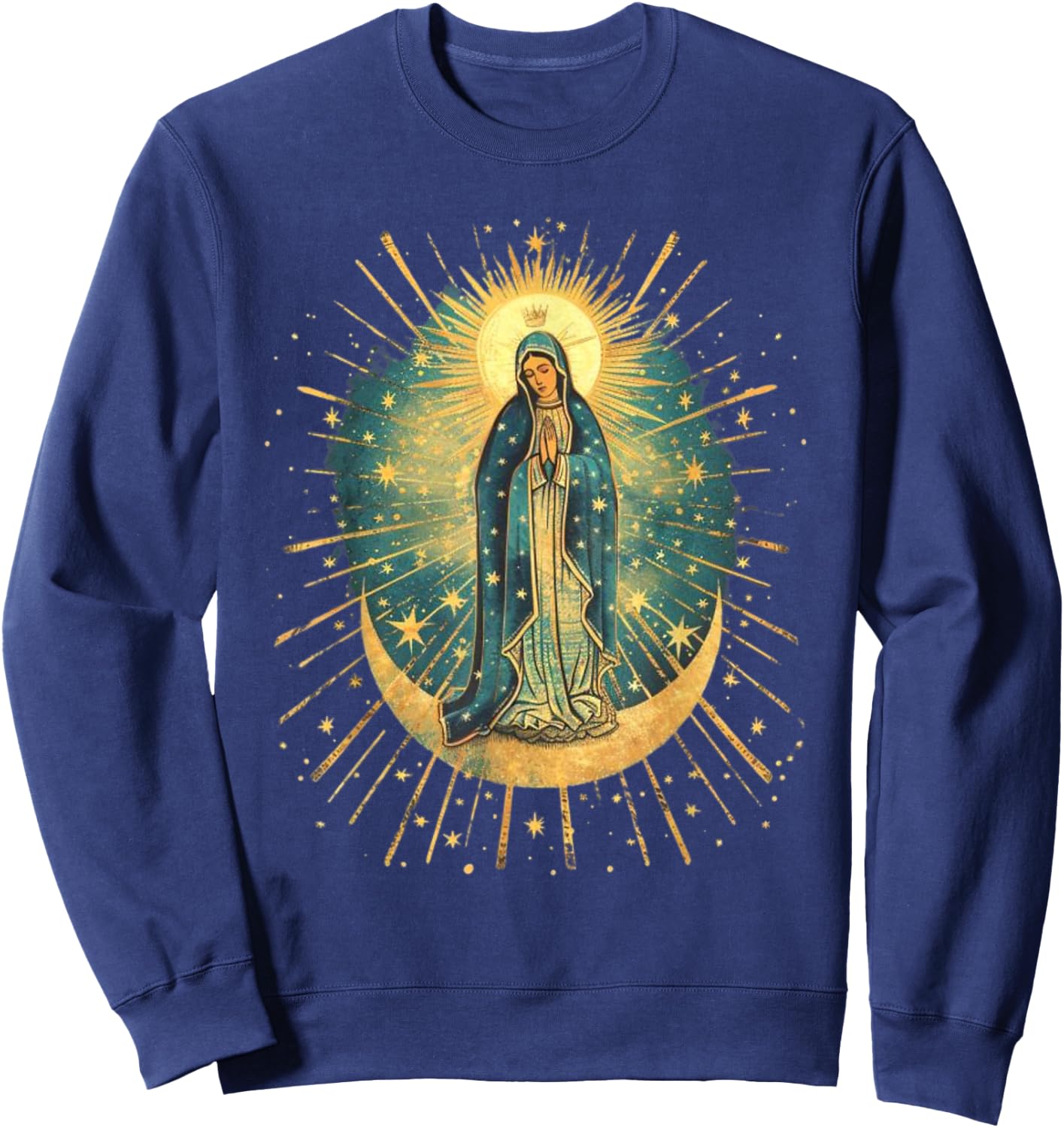 Our Lady De Guadalupe Sant Mary For Christians, Catholics Sweatshirt - Sweatshirt | Navy