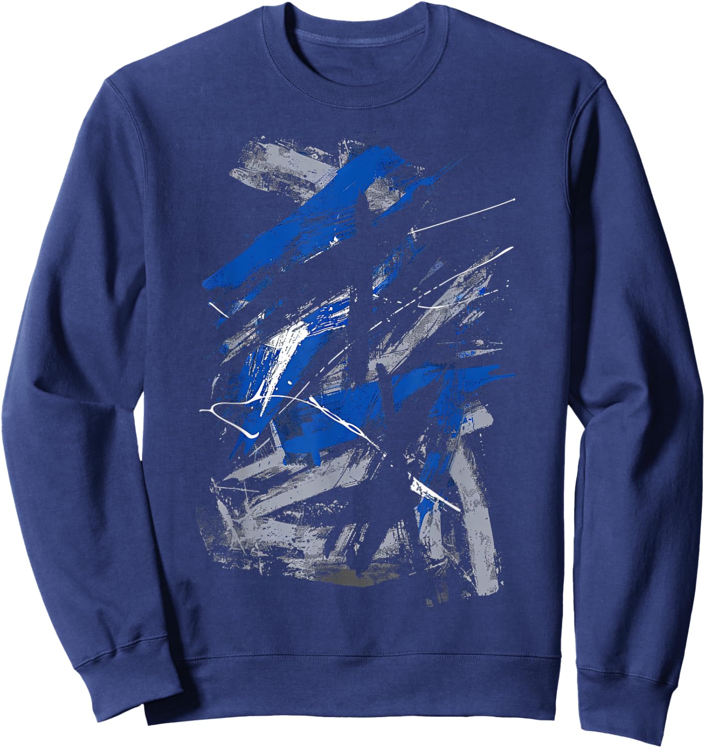 Blue and Black Urban Art Graphic Sweatshirt - Sweatshirt | Navy