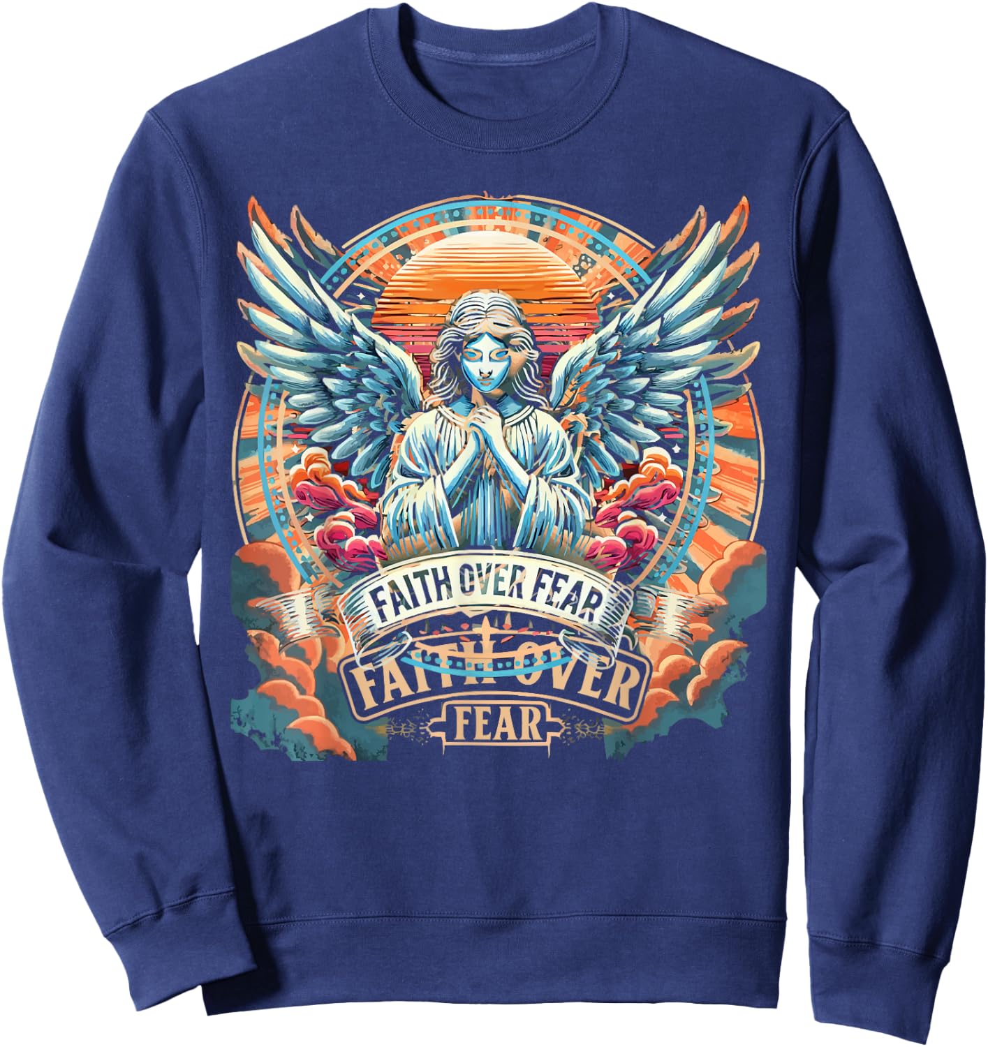 Archangel Gabriel Catholic Christianity Guardian Angel Sweatshirt - Sweatshirt | Navy