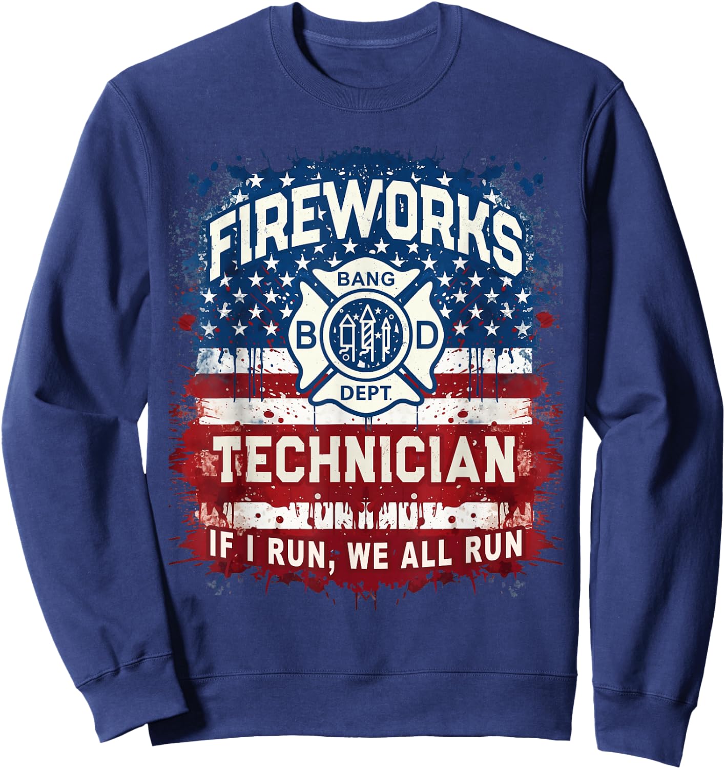 Sarcastic FIREWORKS TECHNICIAN My Safety Specialist Director Sweatshirt - Sweatshirt | Navy