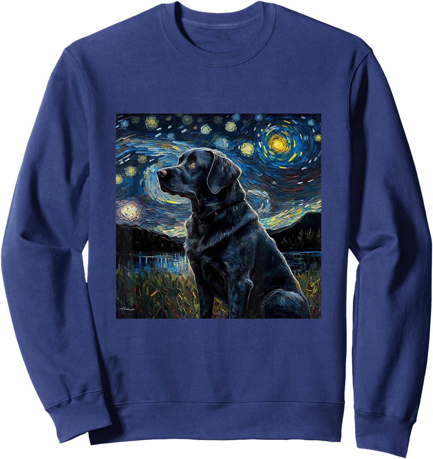 Cute Black Lab Black Labrador Retriever Puppy Dog Mom Animal Sweatshirt - Sweatshirt | Navy