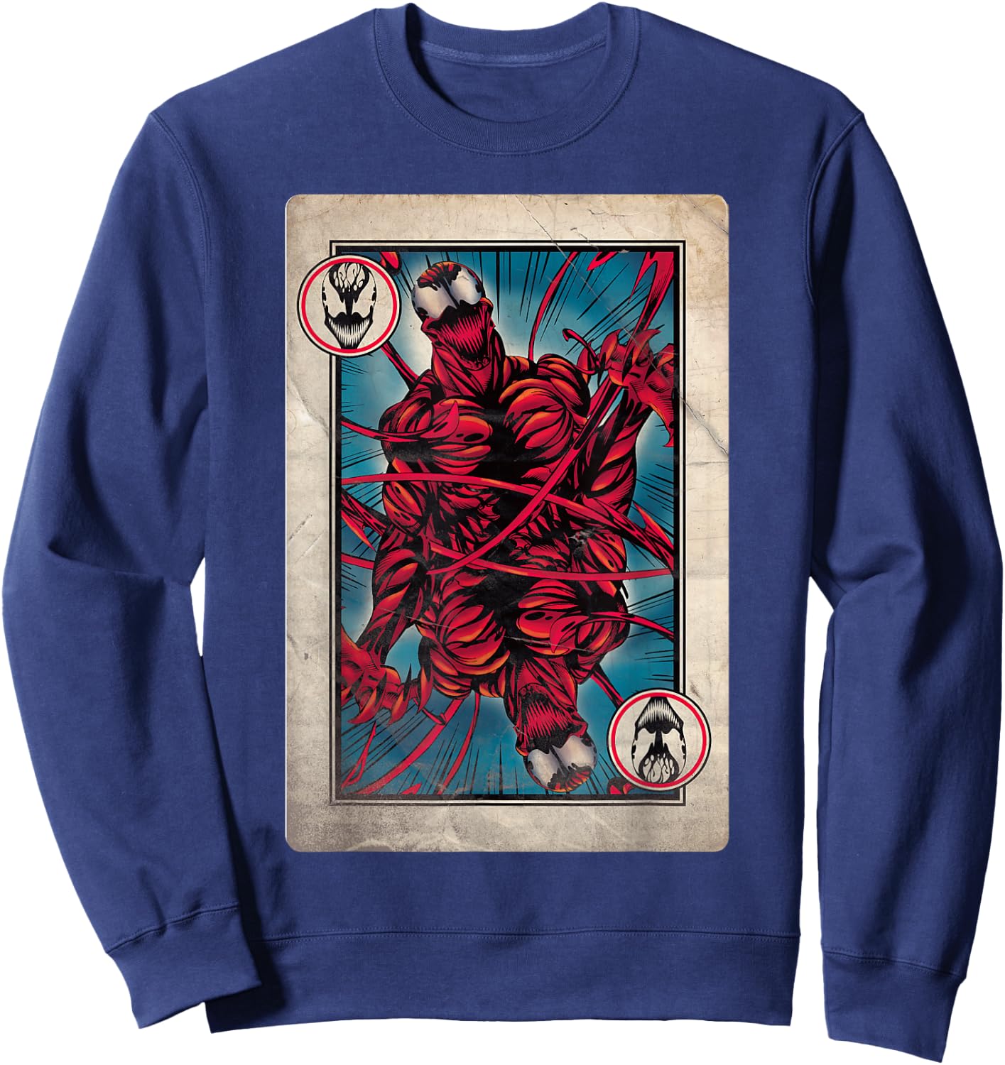 Marvel Carnage Vintage Comic Playing Card Sweatshirt - Sweatshirt | Navy