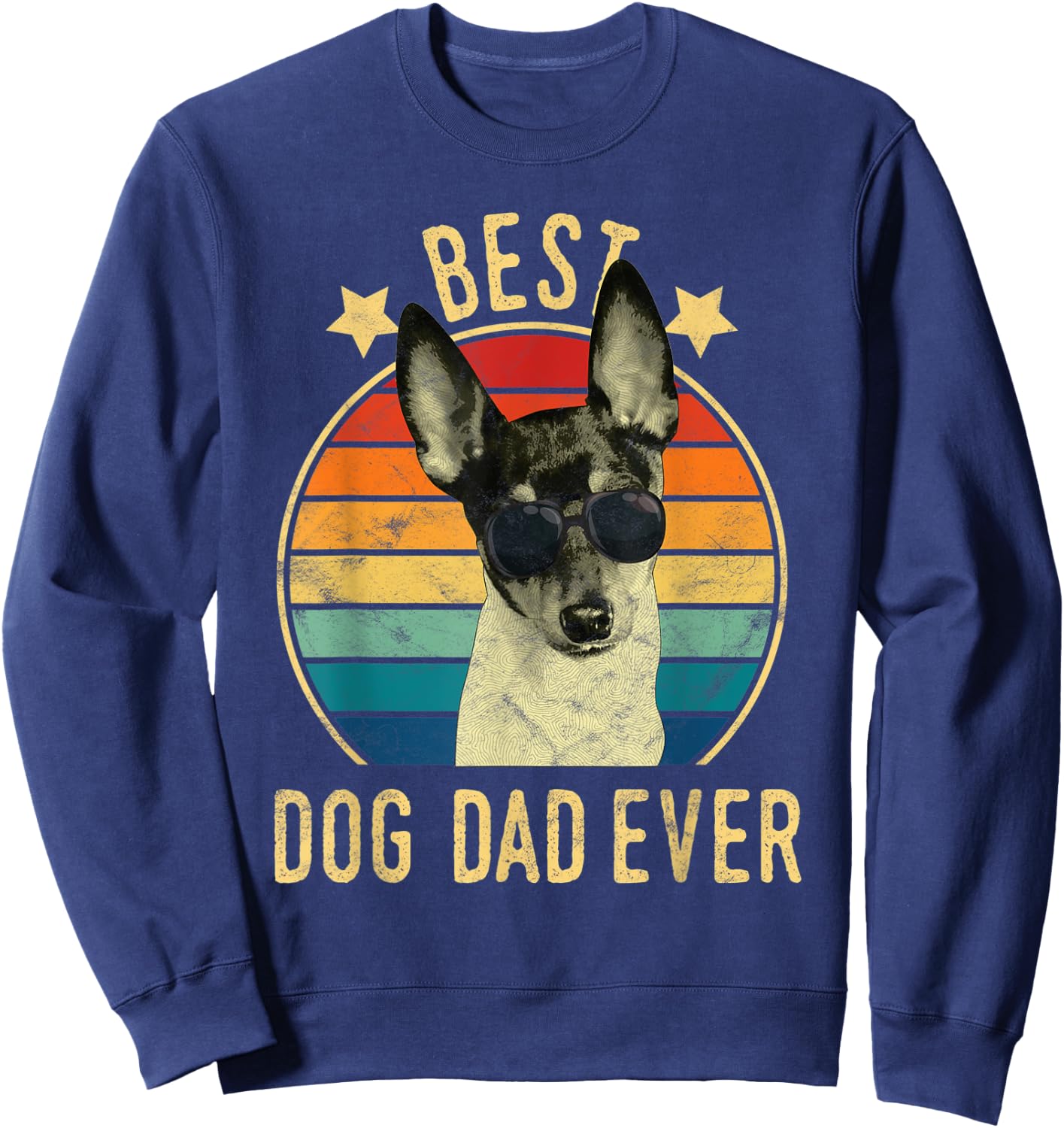 Best Dog Dad Ever Toy Fox Terrier Father's Day Gift Sweatshirt - Sweatshirt | Navy