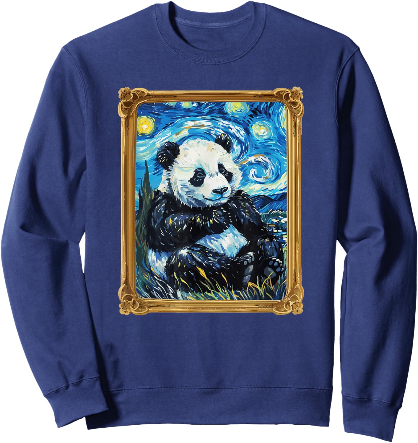 Starry Night Famous Painting Panda Sweatshirt - Sweatshirt | Navy