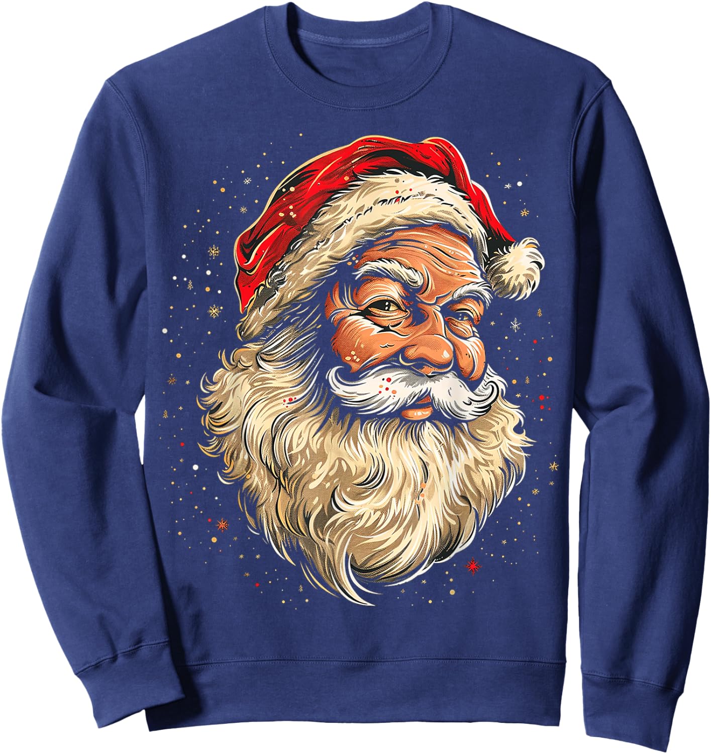 Santa Claus Christmas Graphic X-Mas Art Family Santa Claus Sweatshirt - Sweatshirt | Navy