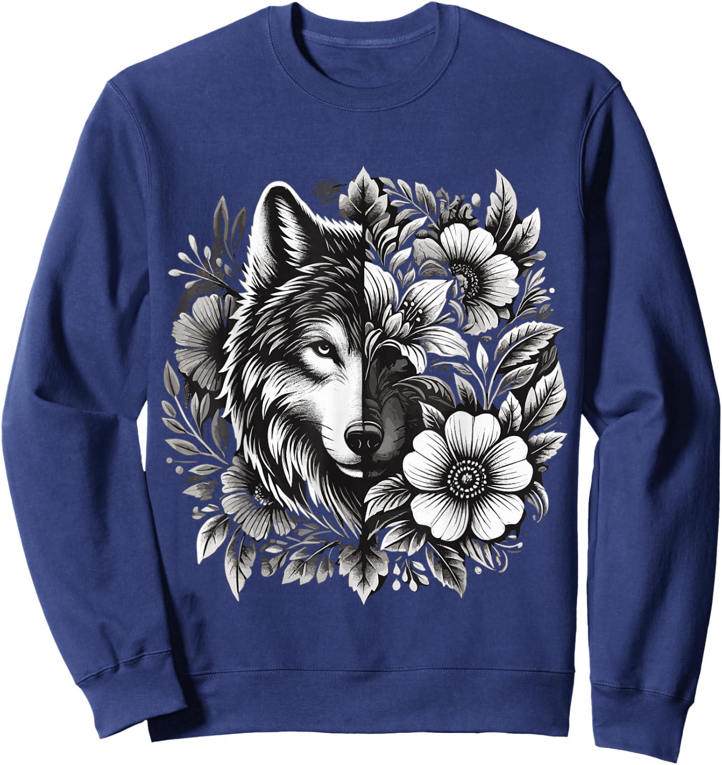 Floral Wolf Sweatshirt - Sweatshirt | Navy