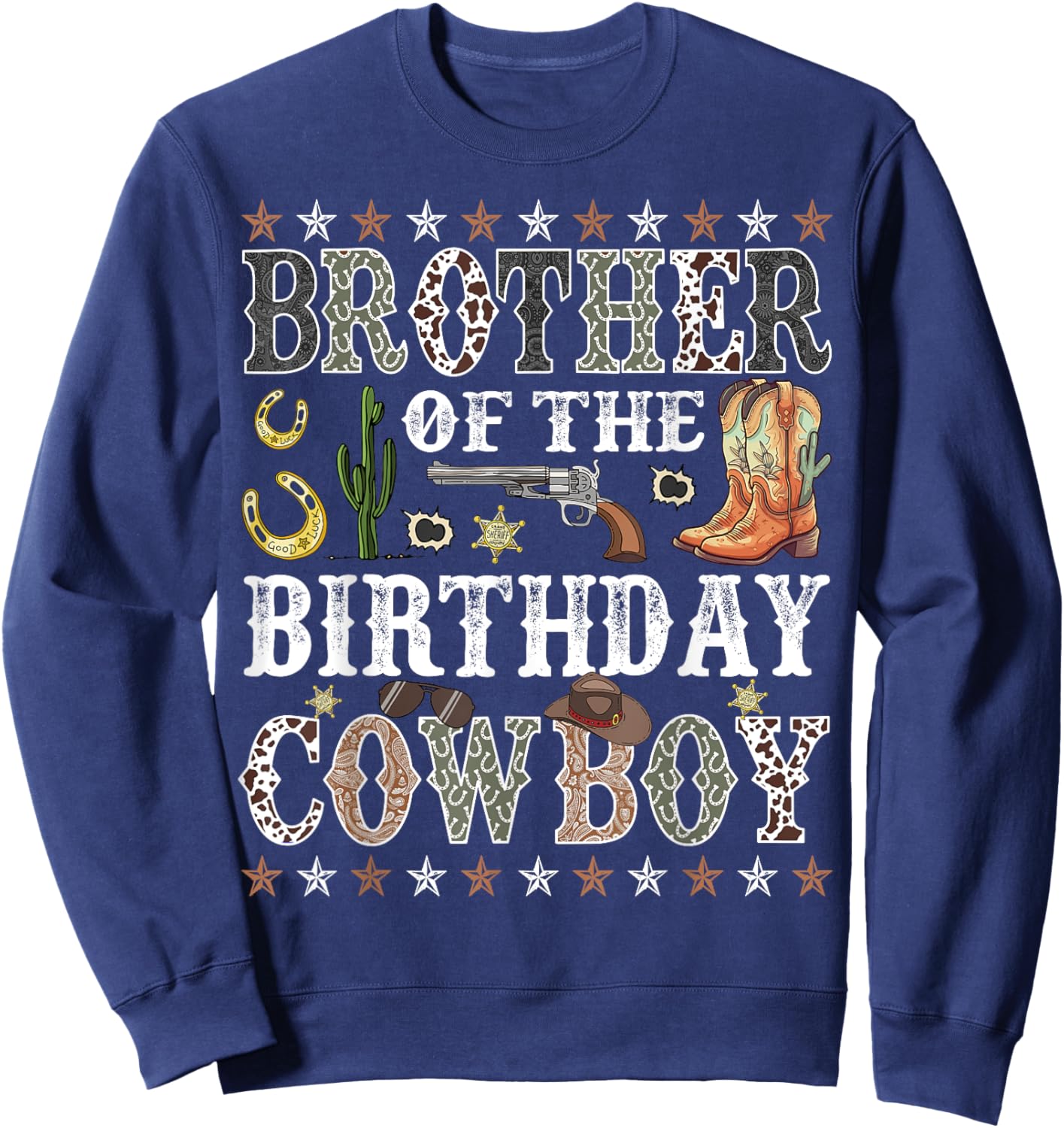 Brother Of The Birthday Cowboy Rodeo Brother Sweatshirt - Sweatshirt | Navy