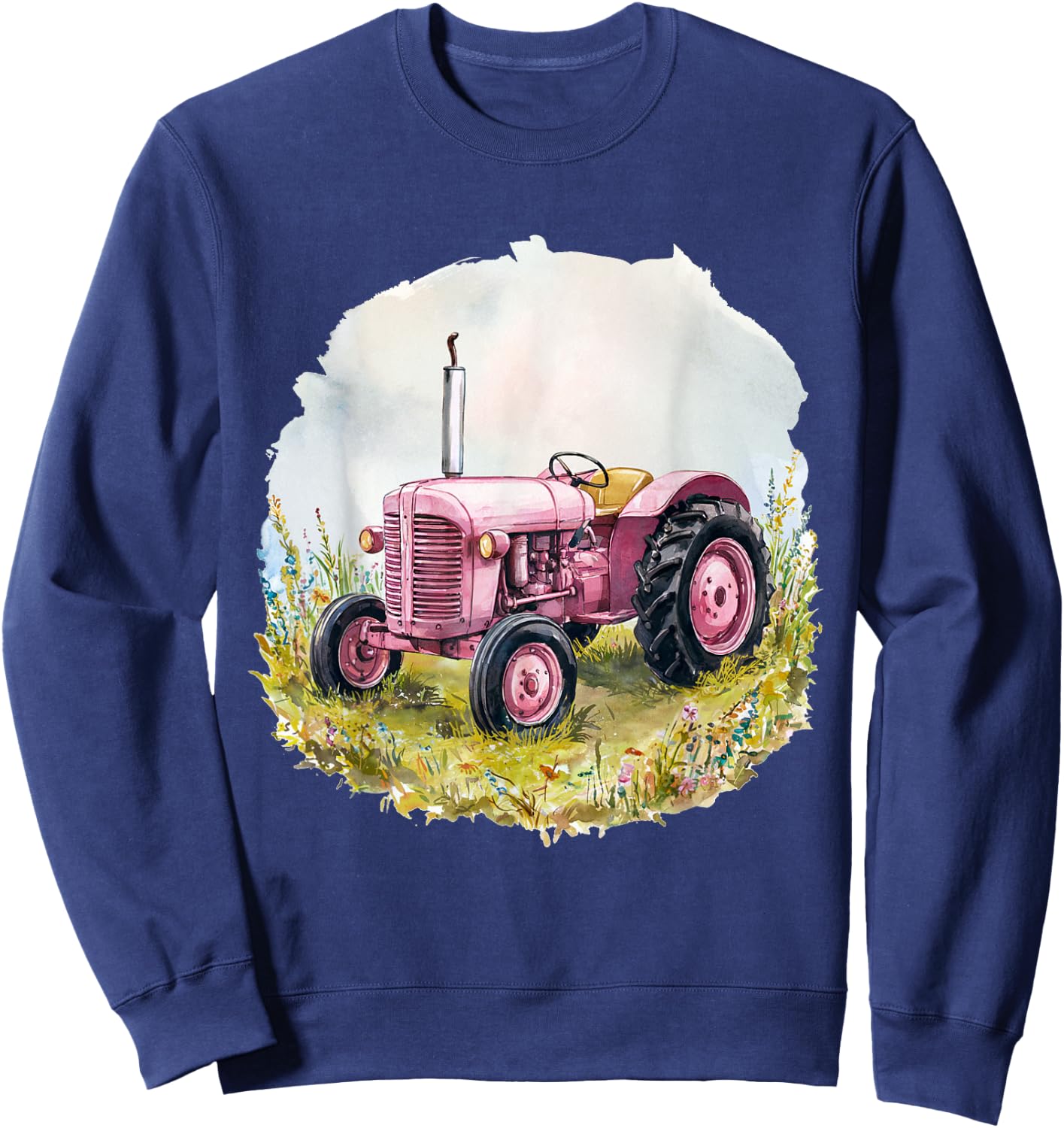Farm Girl Pink Tractor Women design Sweatshirt - Sweatshirt | Navy