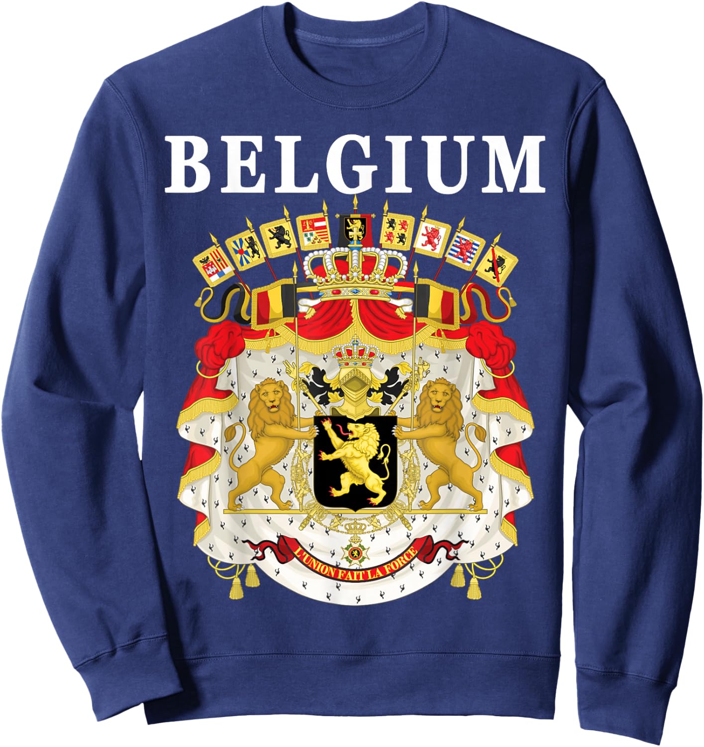 Belgium Emblem Design - National Belgian Coat of Arms Sweatshirt - Sweatshirt | Navy