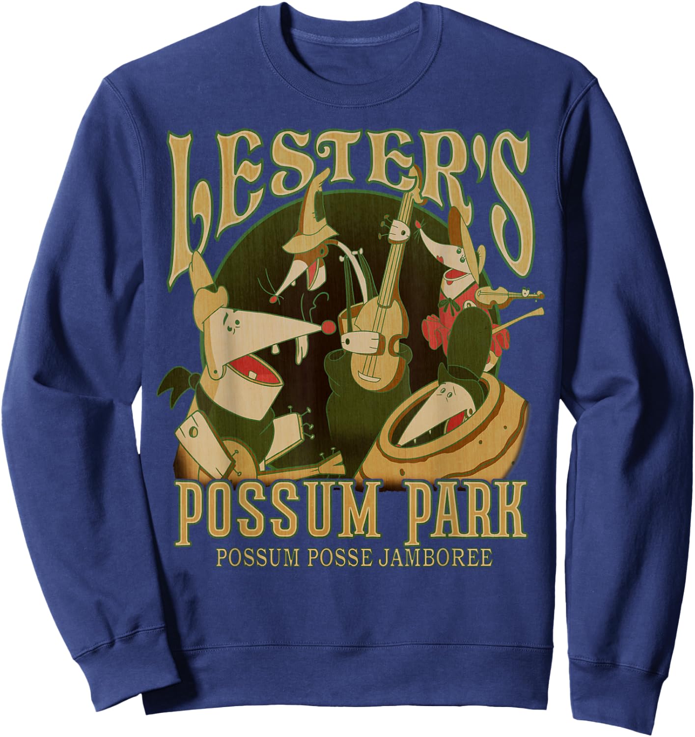 Disney A Goofy Movie Lester's Possum Park Vintage Poster Sweatshirt - Sweatshirt | Navy